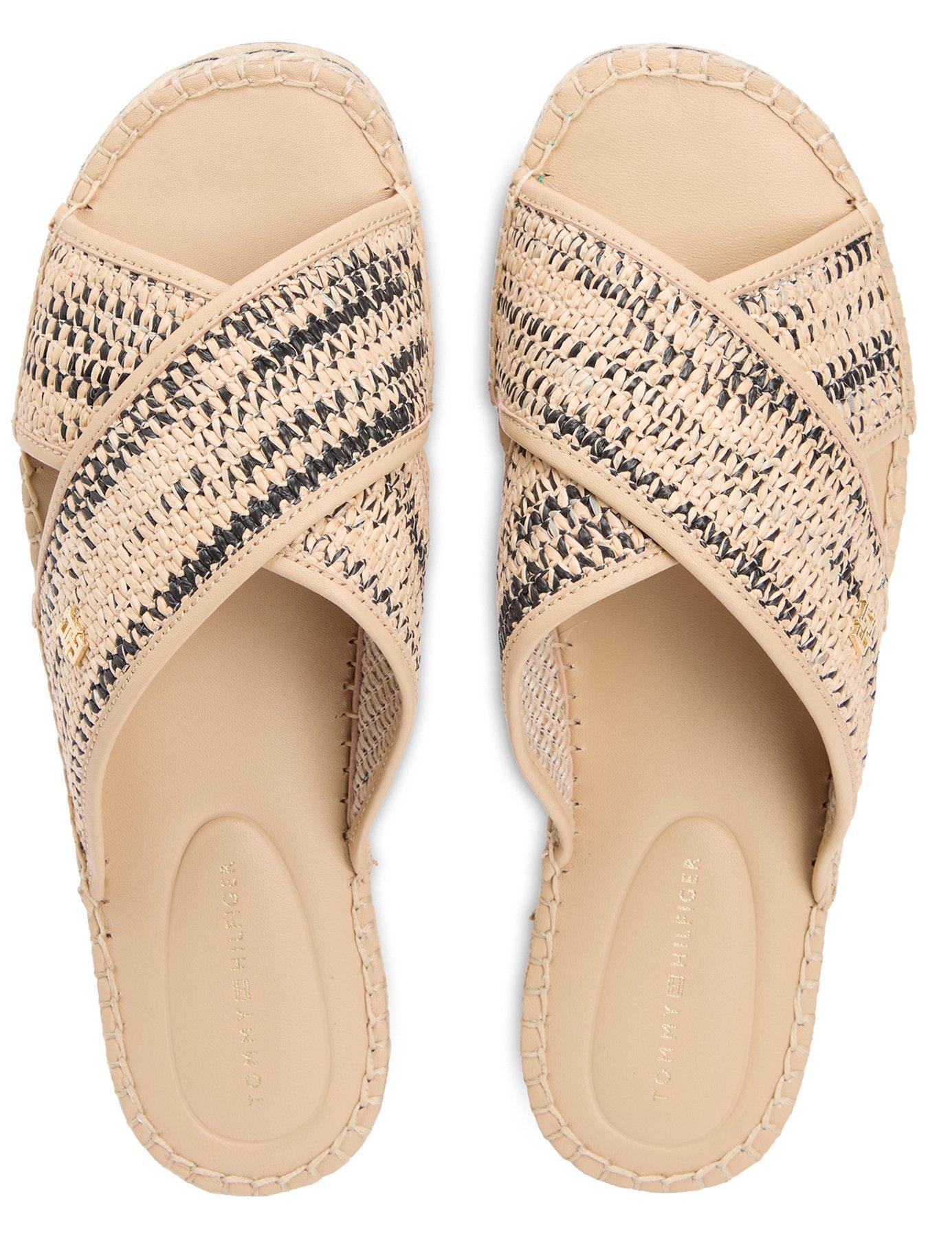 Image 4 of 6 of Tommy Hilfiger Espadrille Mule Sandal Raffia - Natural/Black