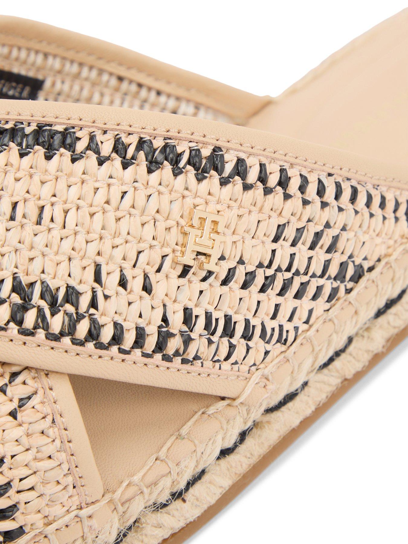 Image 6 of 6 of Tommy Hilfiger Espadrille Mule Sandal Raffia - Natural/Black