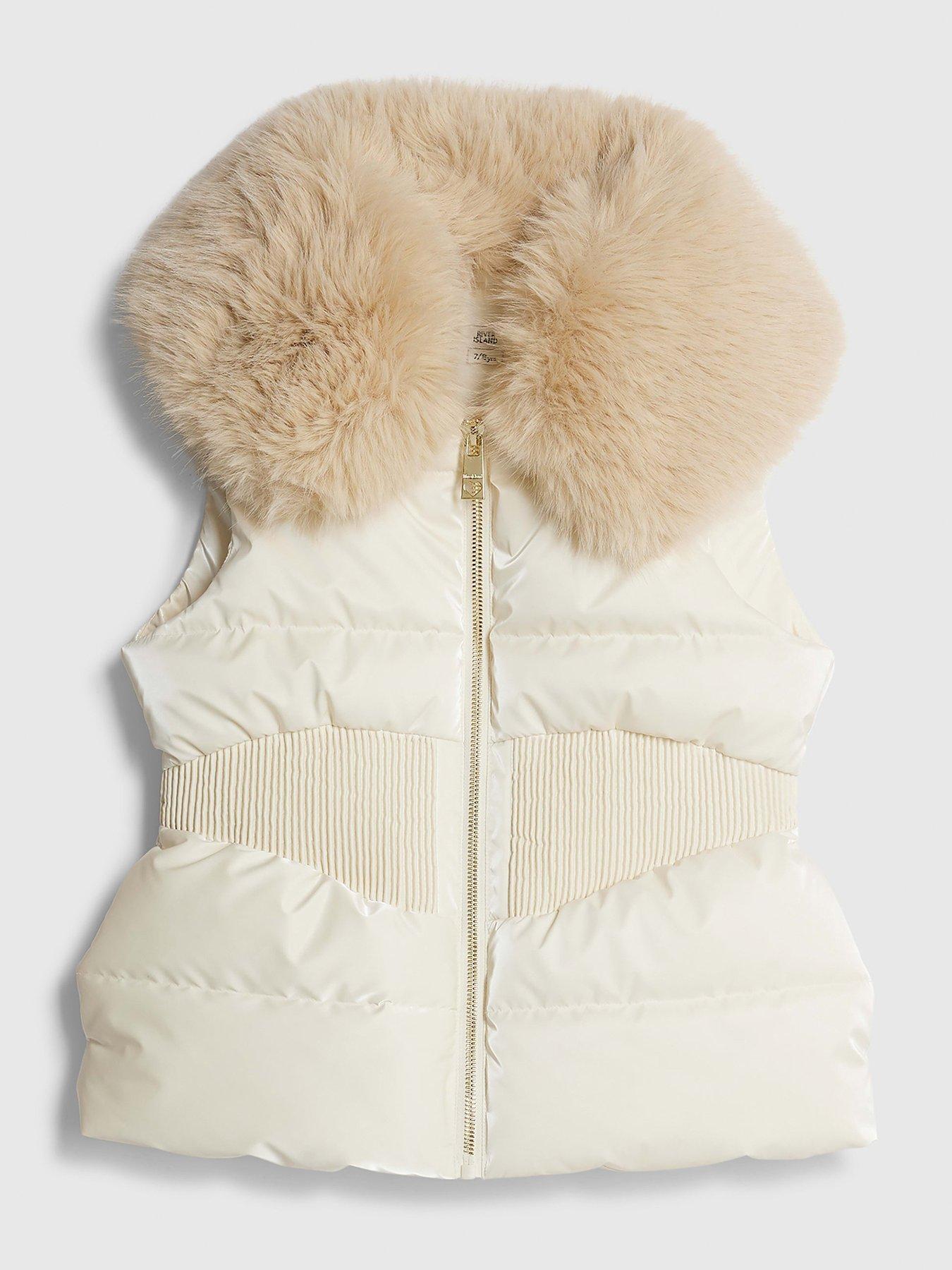 river-island-older-girls-faux-fur-collar-gilet-beige
