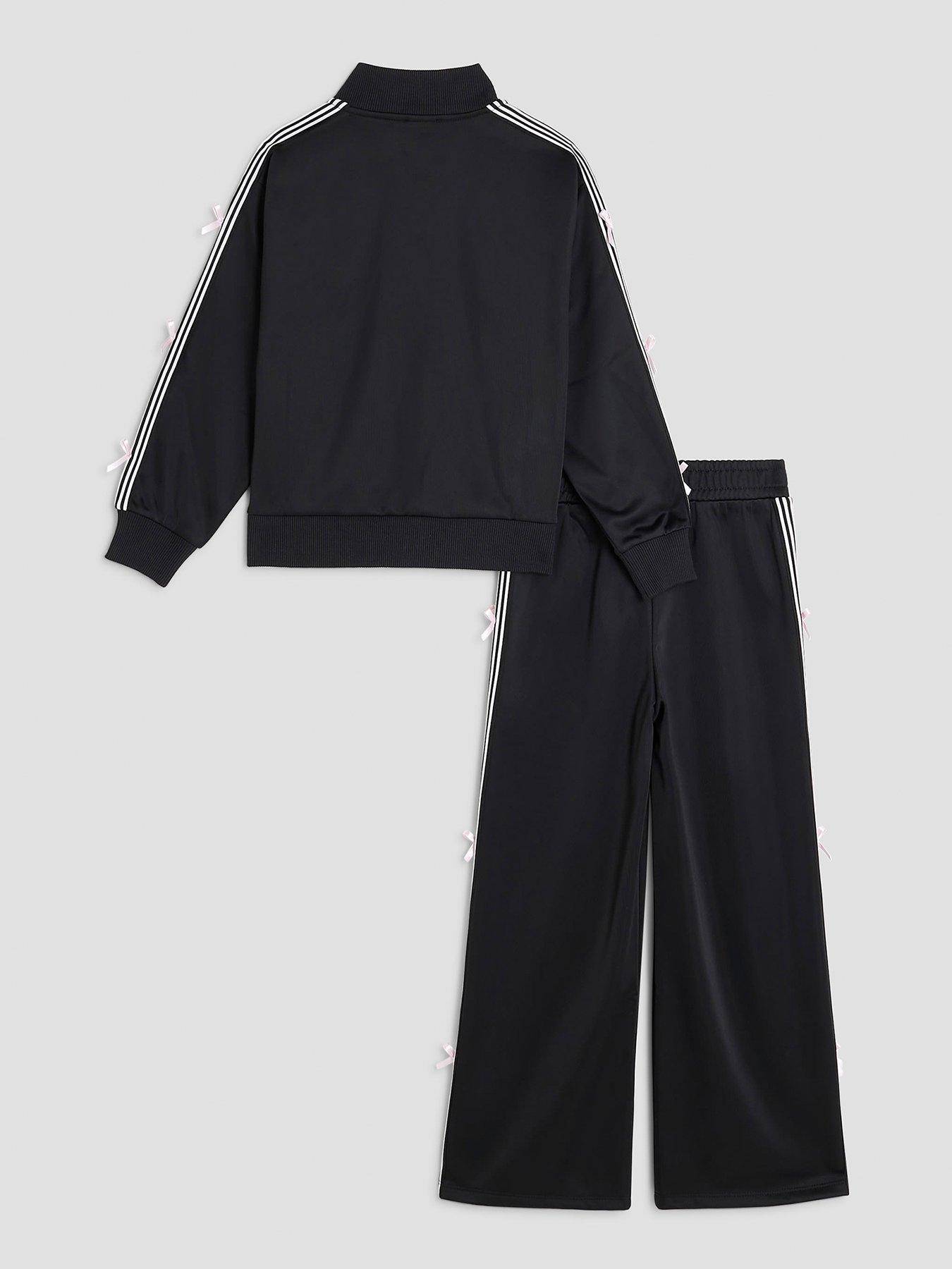Image 2 of 5 of River Island Older Girls Bow Taped Tracksuit Set - Black
