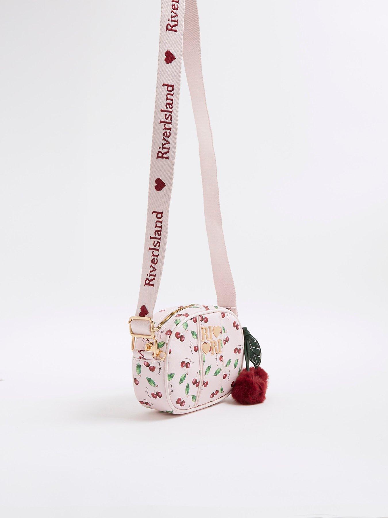 Image 3 of 5 of River Island Older Girls Cherry Crossbody Bag - Pink