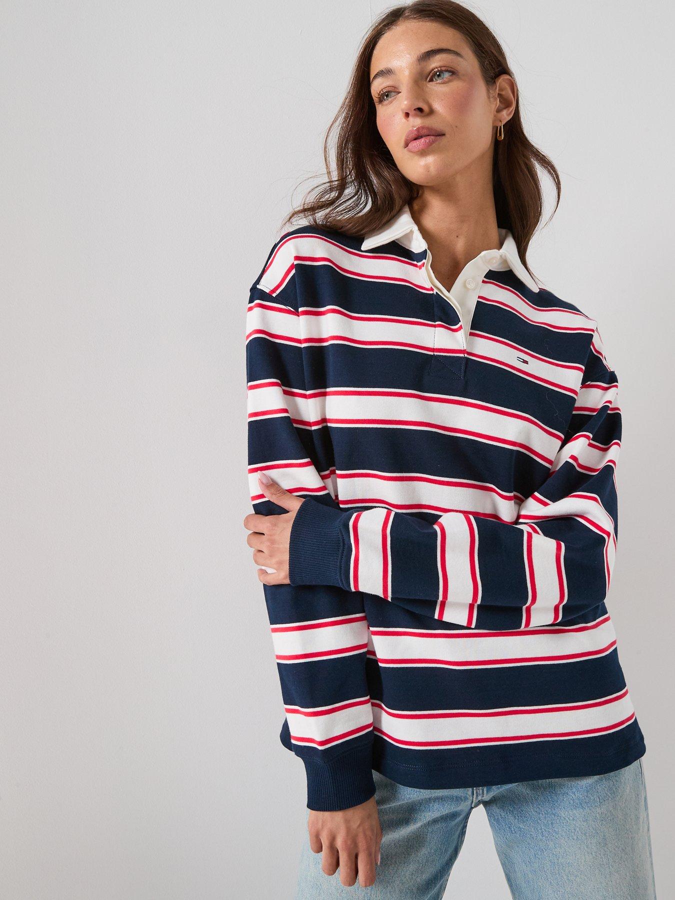 Image 5 of 6 of Tommy Jeans Stripe Rugby Top - Navy