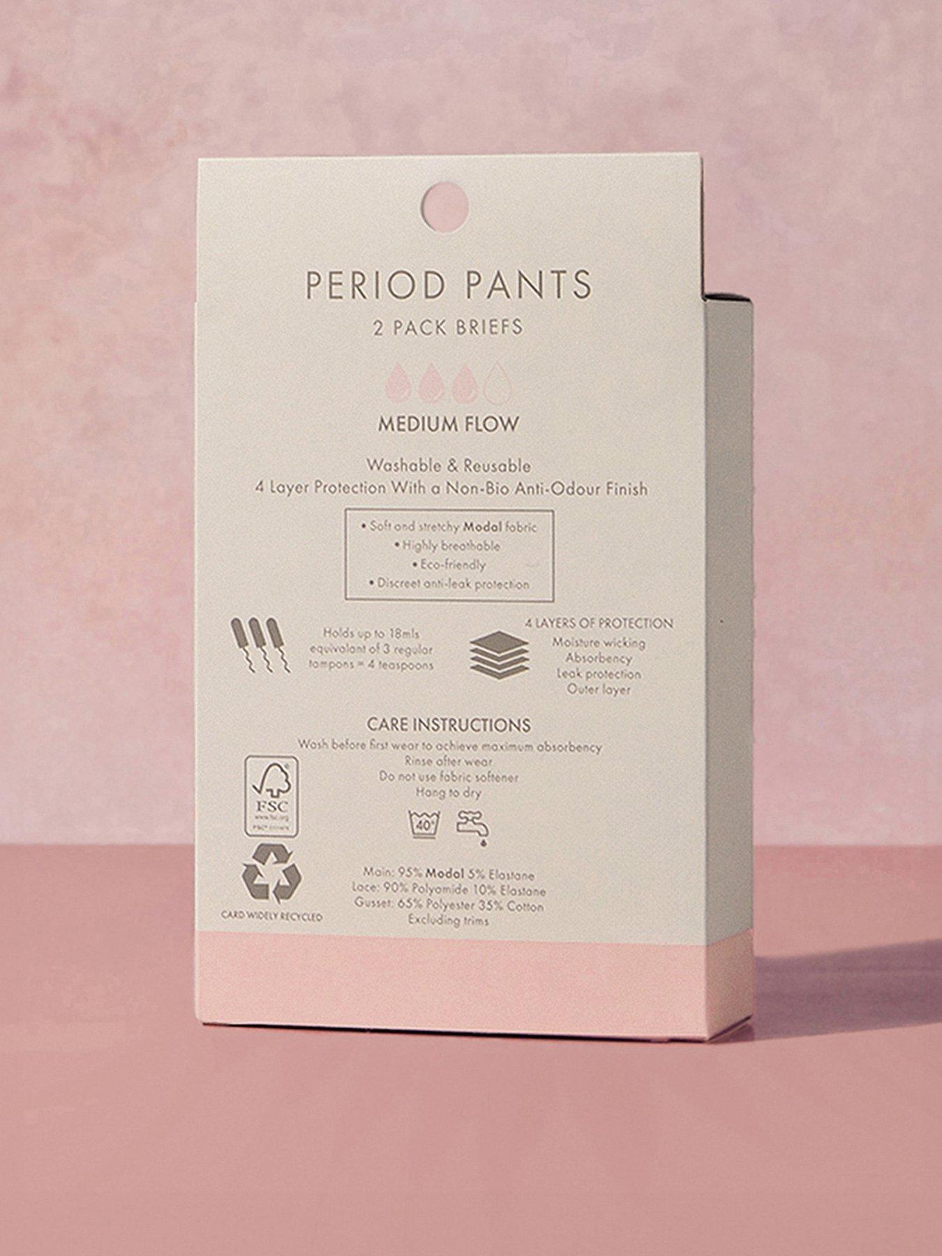 Image 4 of 5 of Boux Avenue 2 Pack Medium Flow Period Pants - Black