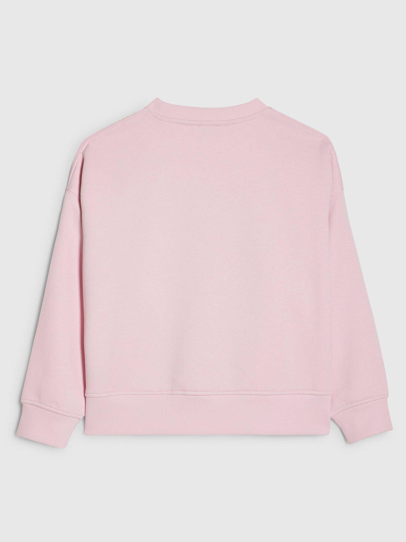 Image 2 of 4 of River Island Older Girls Paris Heart Sweatshirt - Pink