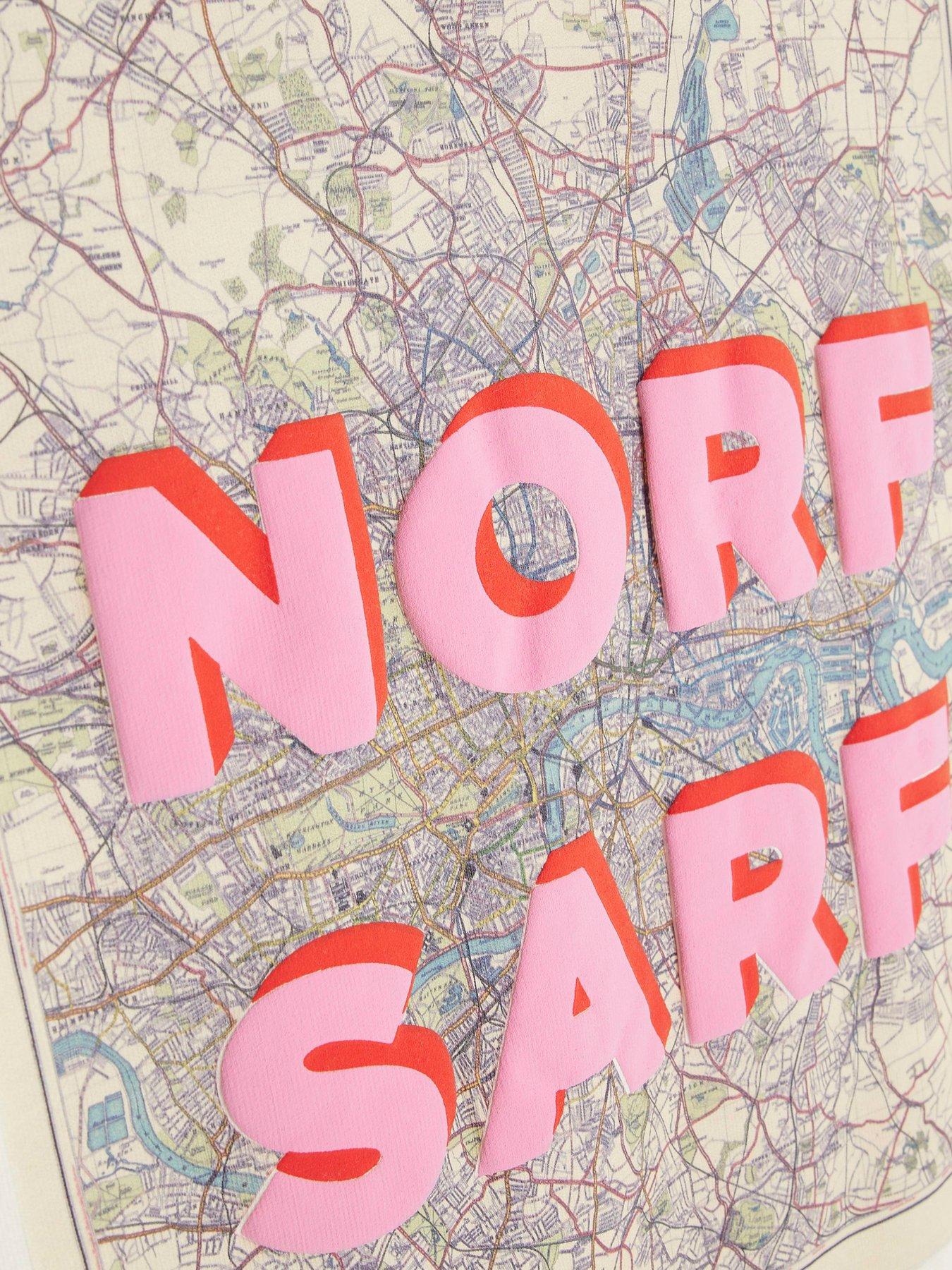 Image 4 of 4 of River Island Older Boys Real Hackney Dave Norf Sarf T-shirt - Cream