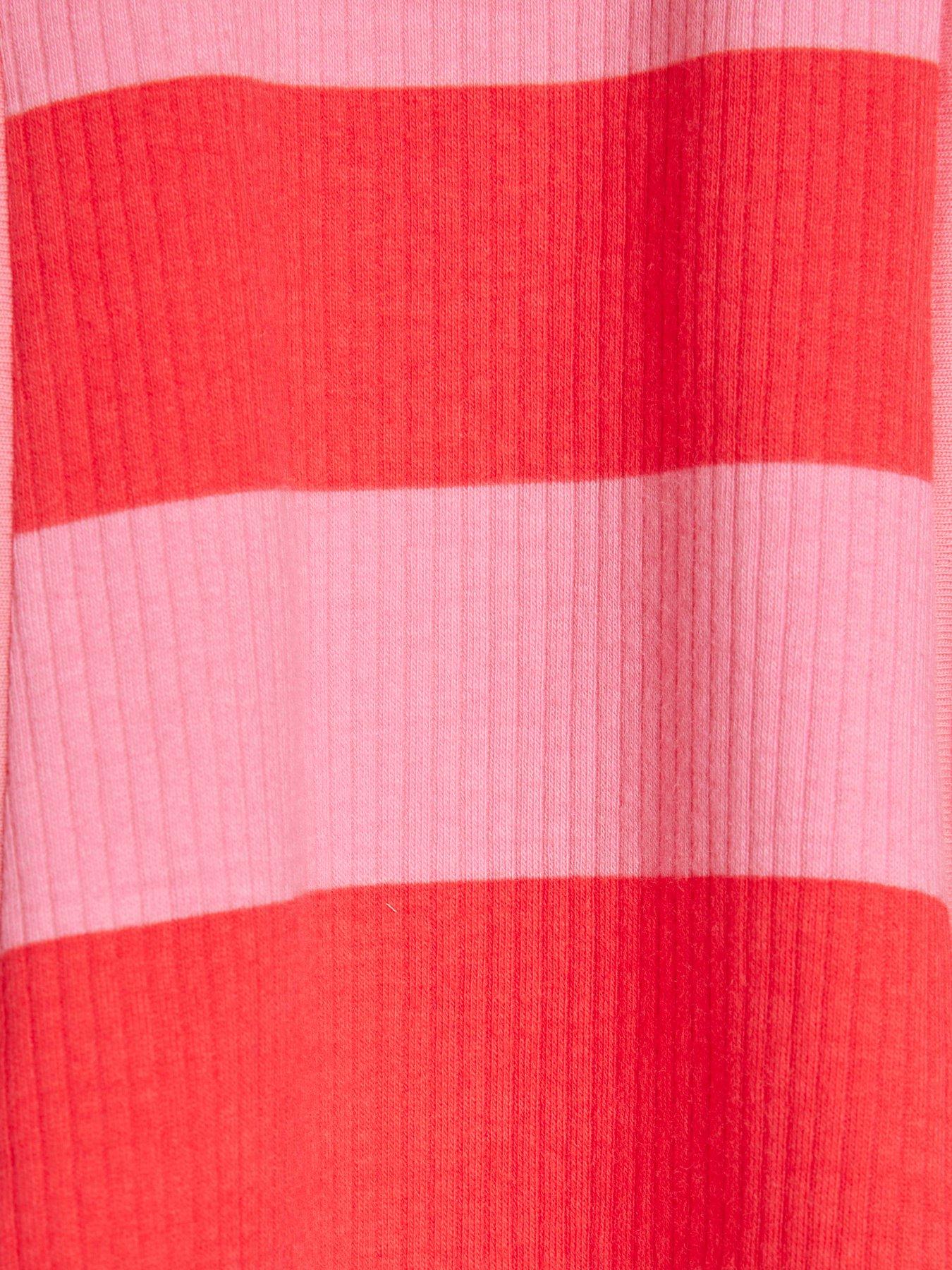 Image 4 of 4 of River Island Mini Girls Stripe Bow Polo Dress - Pink