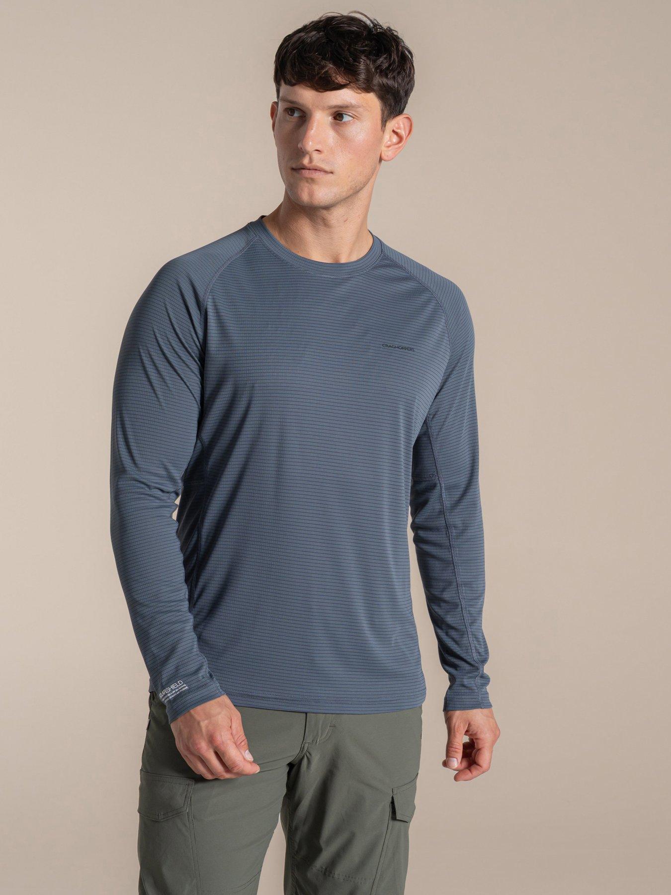 Craghoppers Mens Nosilife Solarshield+ Long Sleeved T-shirt - Grey