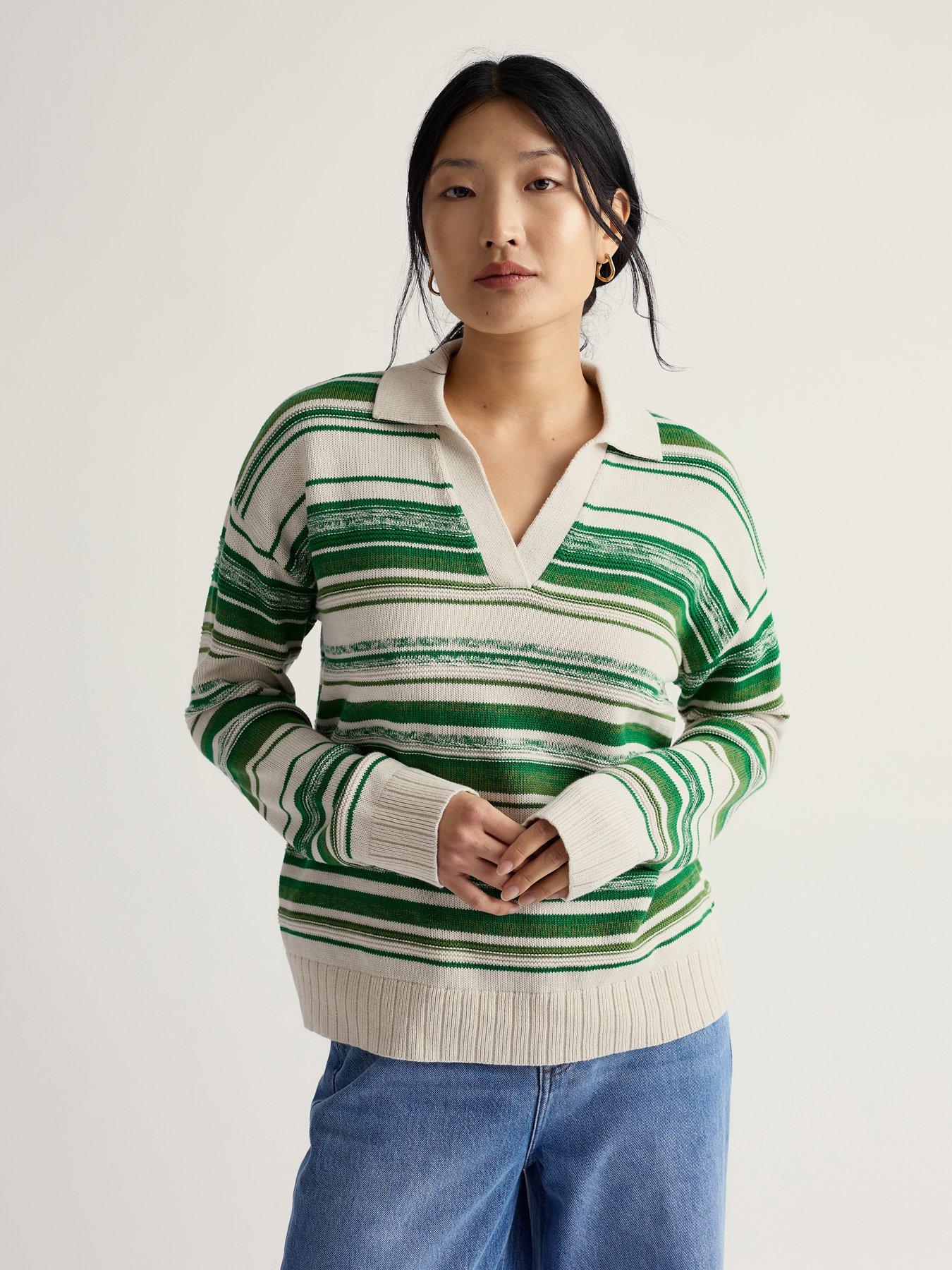 Image 1 of 5 of Seasalt Cornwall Bird Flight Jumper - White/Green