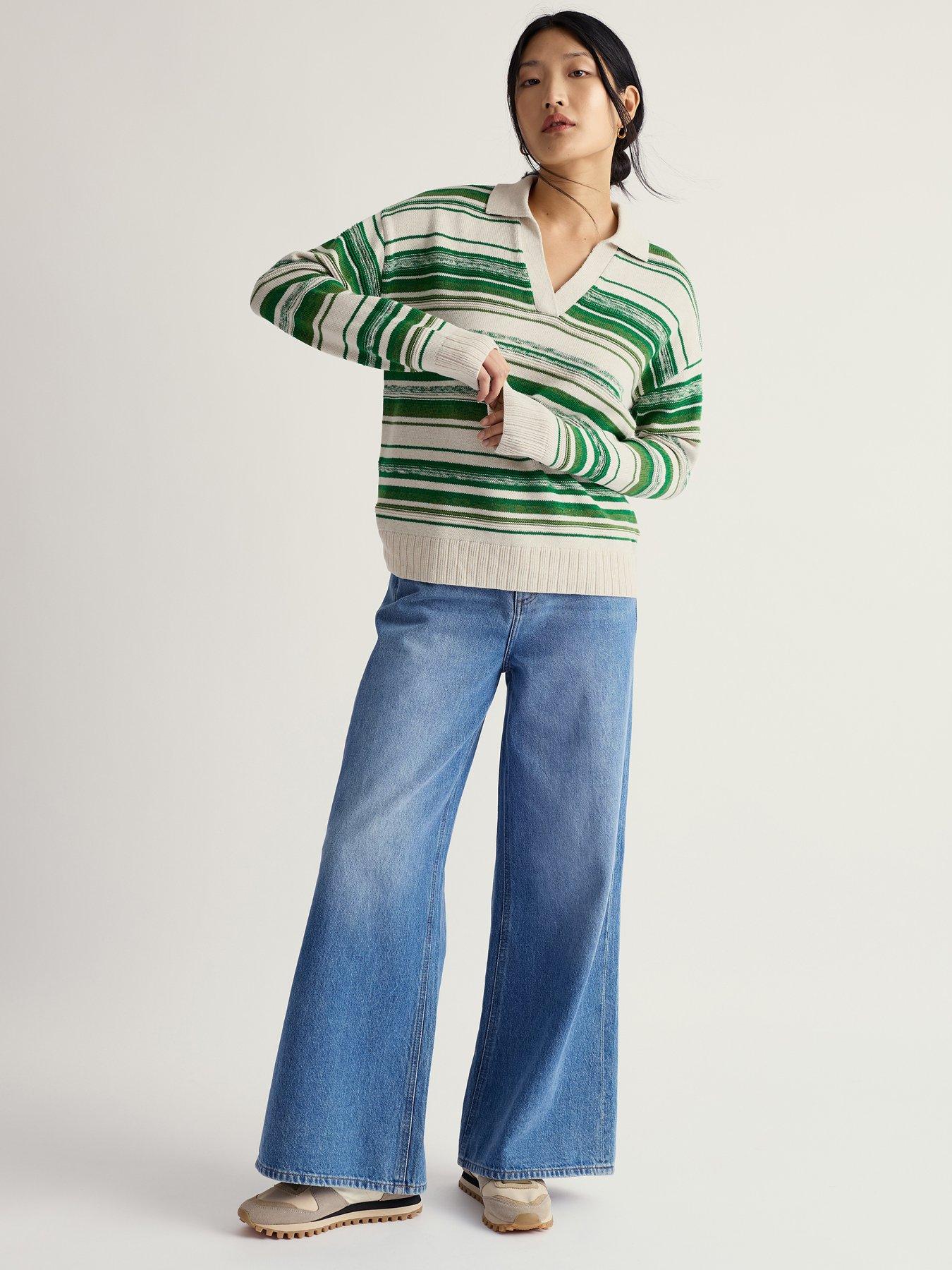 Image 3 of 5 of Seasalt Cornwall Bird Flight Jumper - White/Green