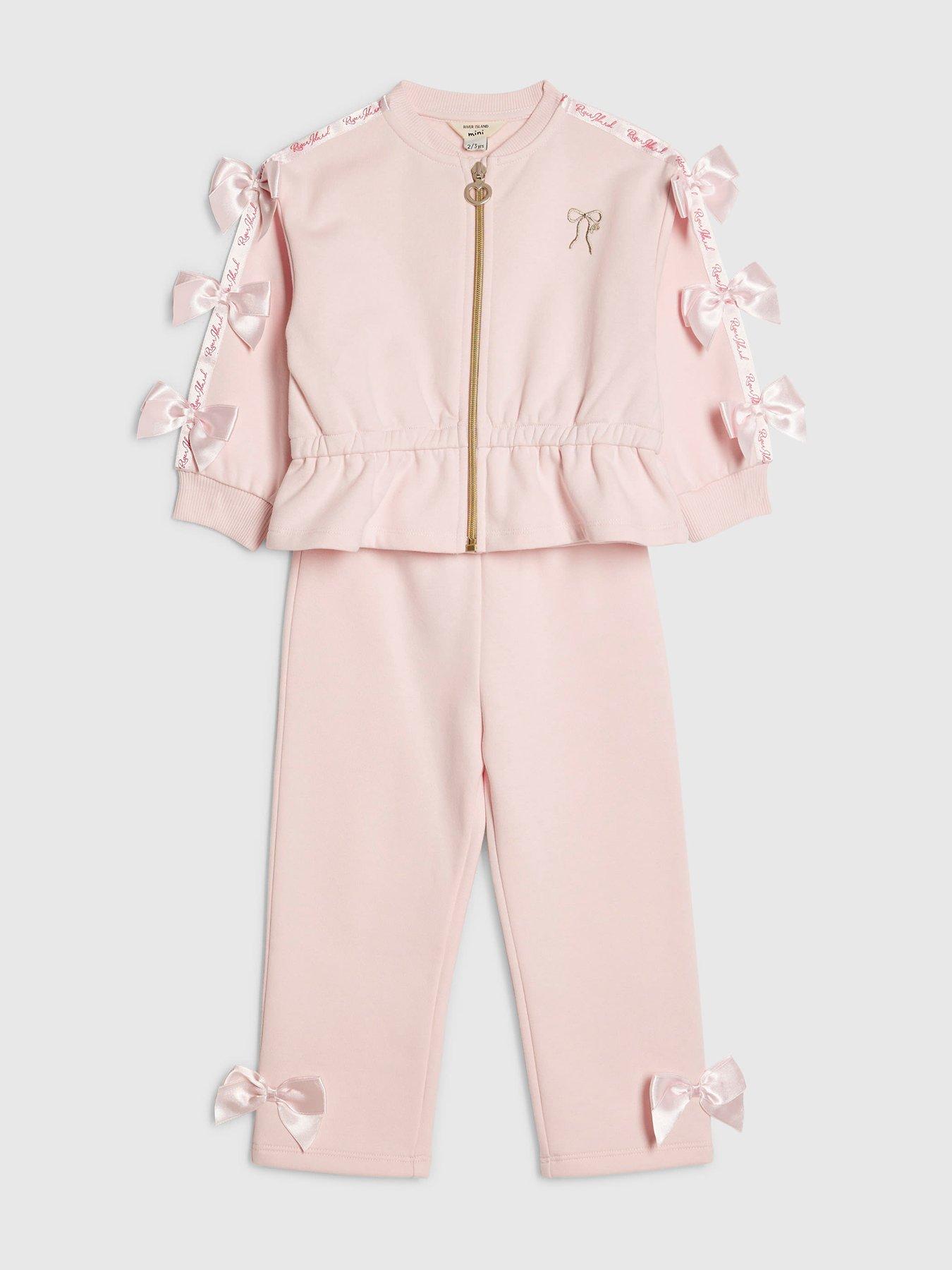 river-island-mini-girls-bow-cinched-sweatshirt-set-light-pinkoutfit