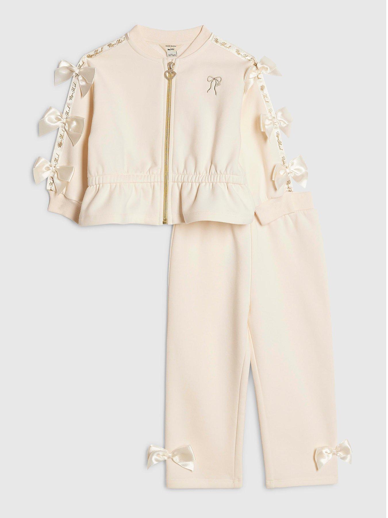 river-island-mini-girls-bow-cinched-sweatshirt-set-creamfront