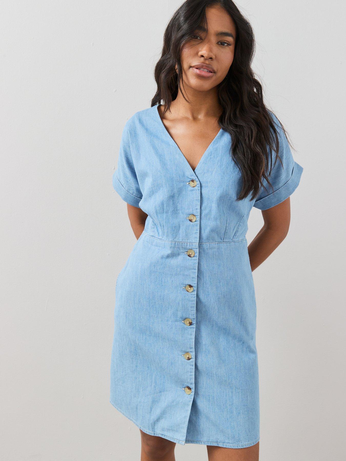 The Very Collection Denim Mini Dress - Mid Wash