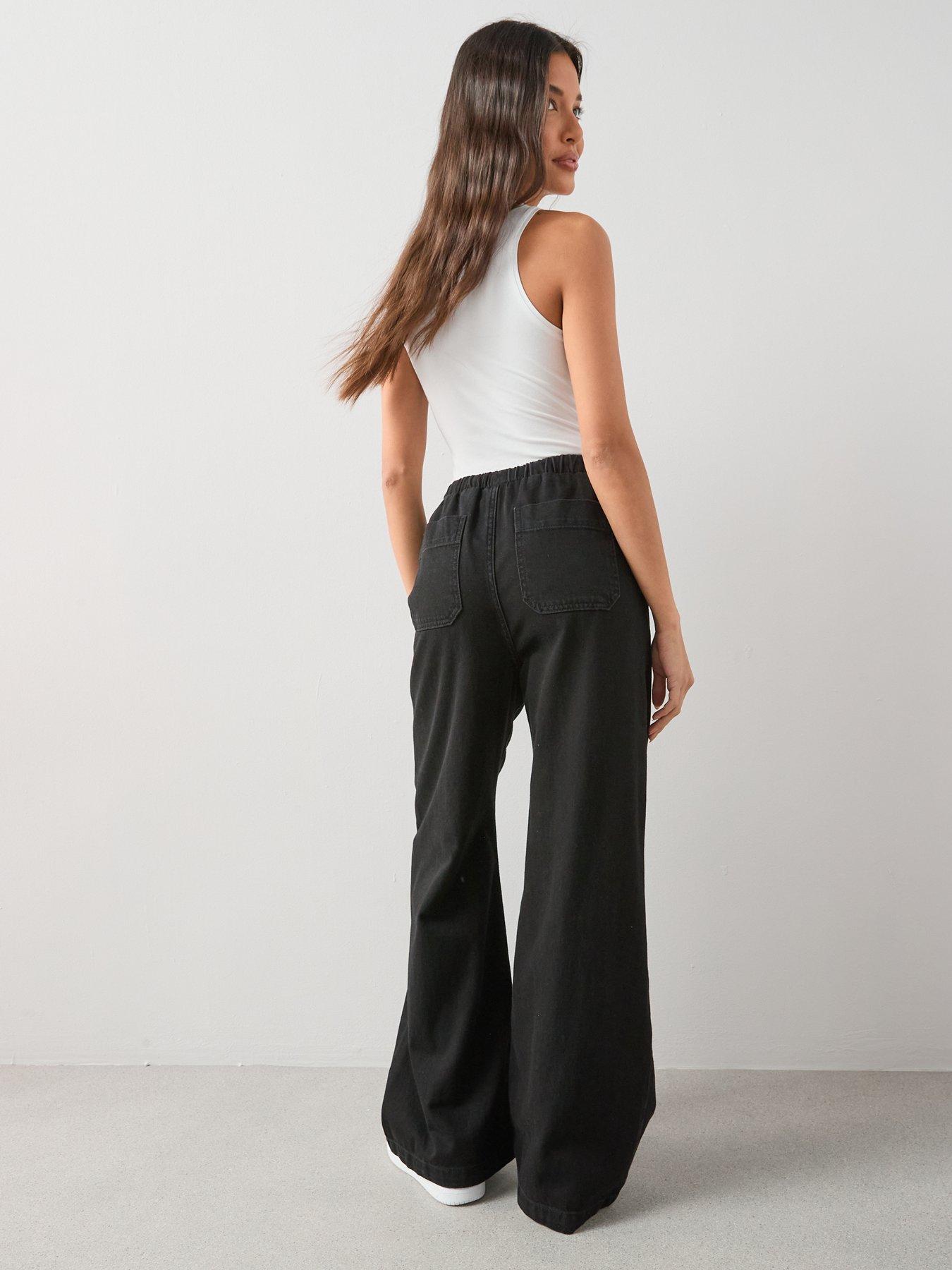 Image 5 of 6 of The Very Collection Drawcord Wide Leg Jeans - Black