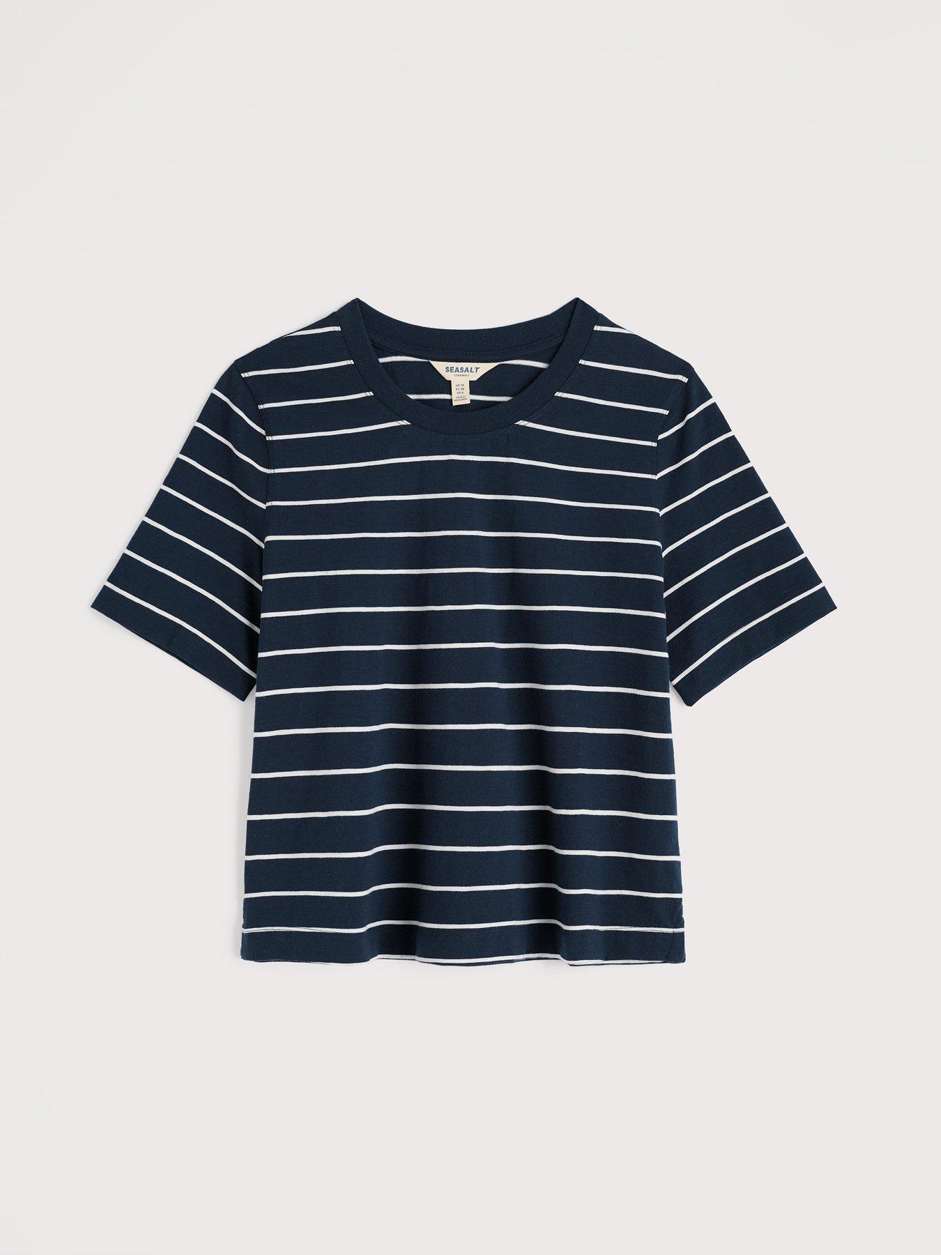 Image 4 of 5 of Seasalt Cornwall Copseland T-Shirt Stripe - Navy