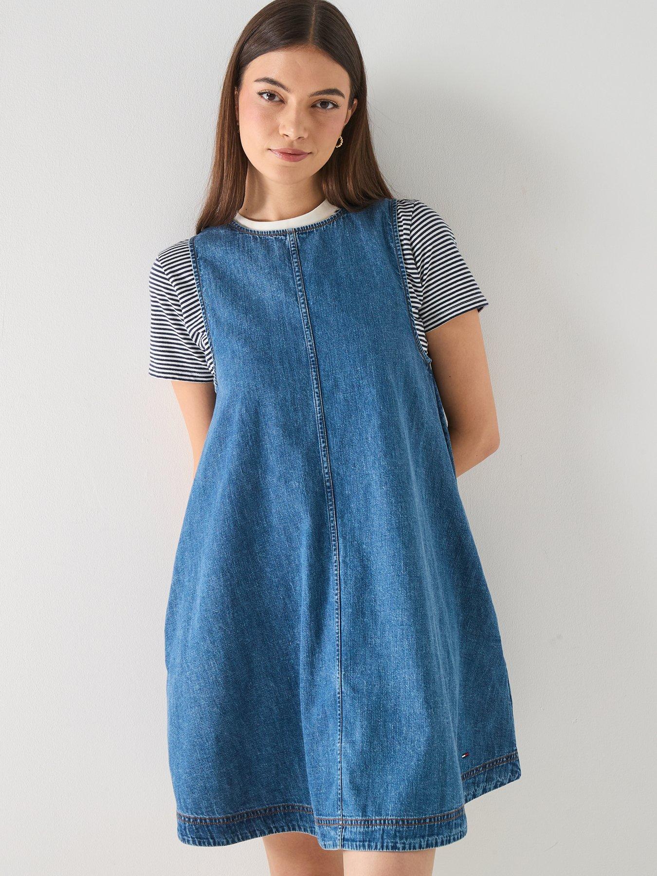 Image 1 of 6 of Tommy Jeans A-line Chambray Dress - Denim