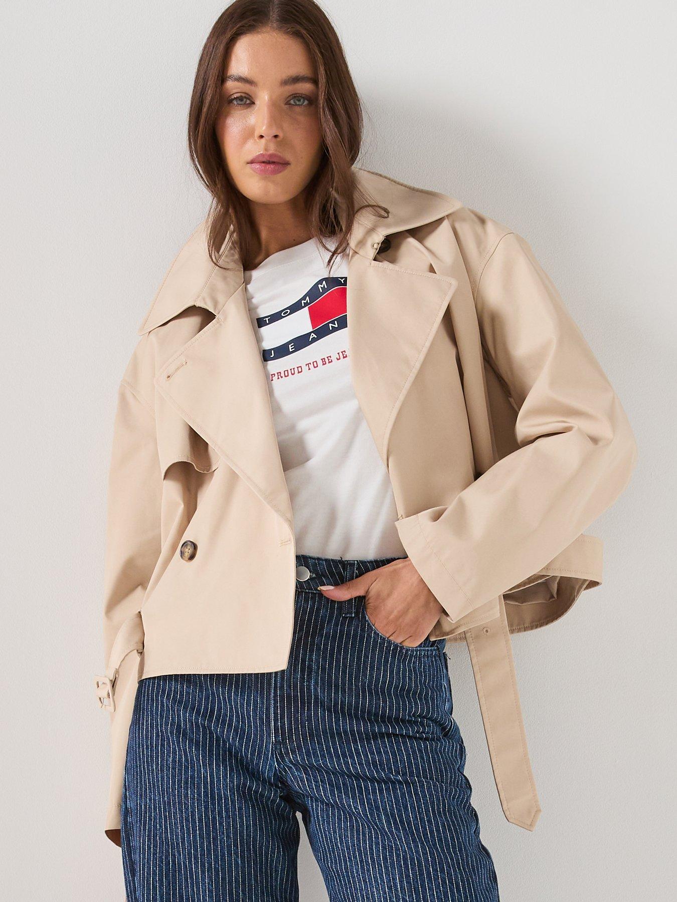 Tommy Jeans Short Trench Coat - White