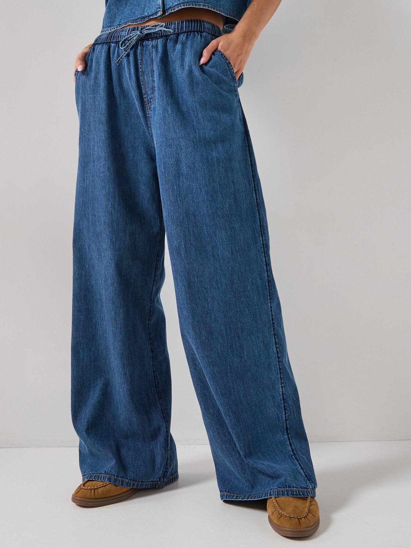 Image 1 of 6 of Tommy Jeans Chambray Pull On Pants - Denim