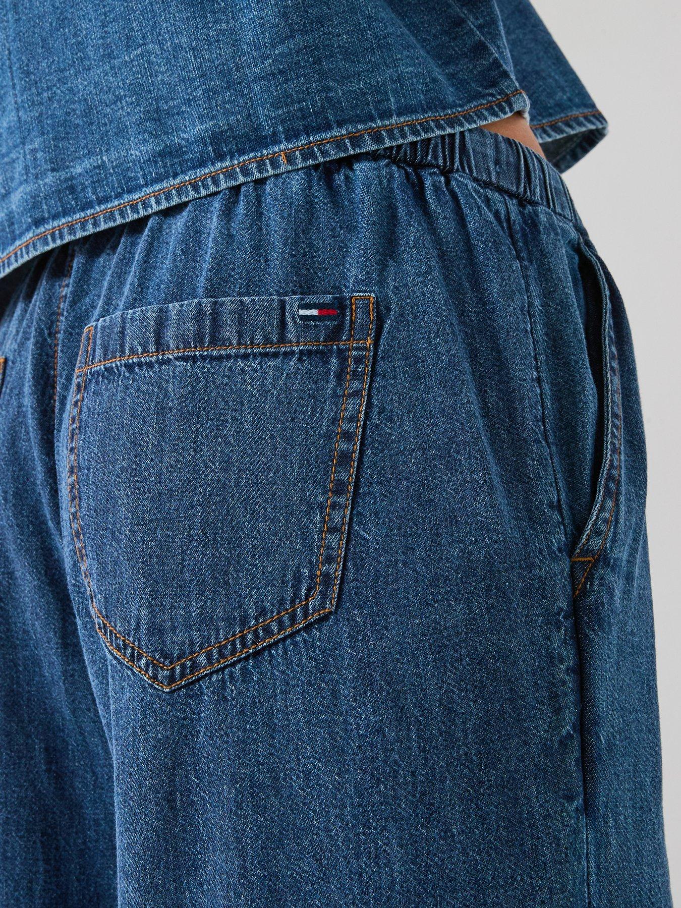 Image 4 of 6 of Tommy Jeans Chambray Pull On Pants - Denim