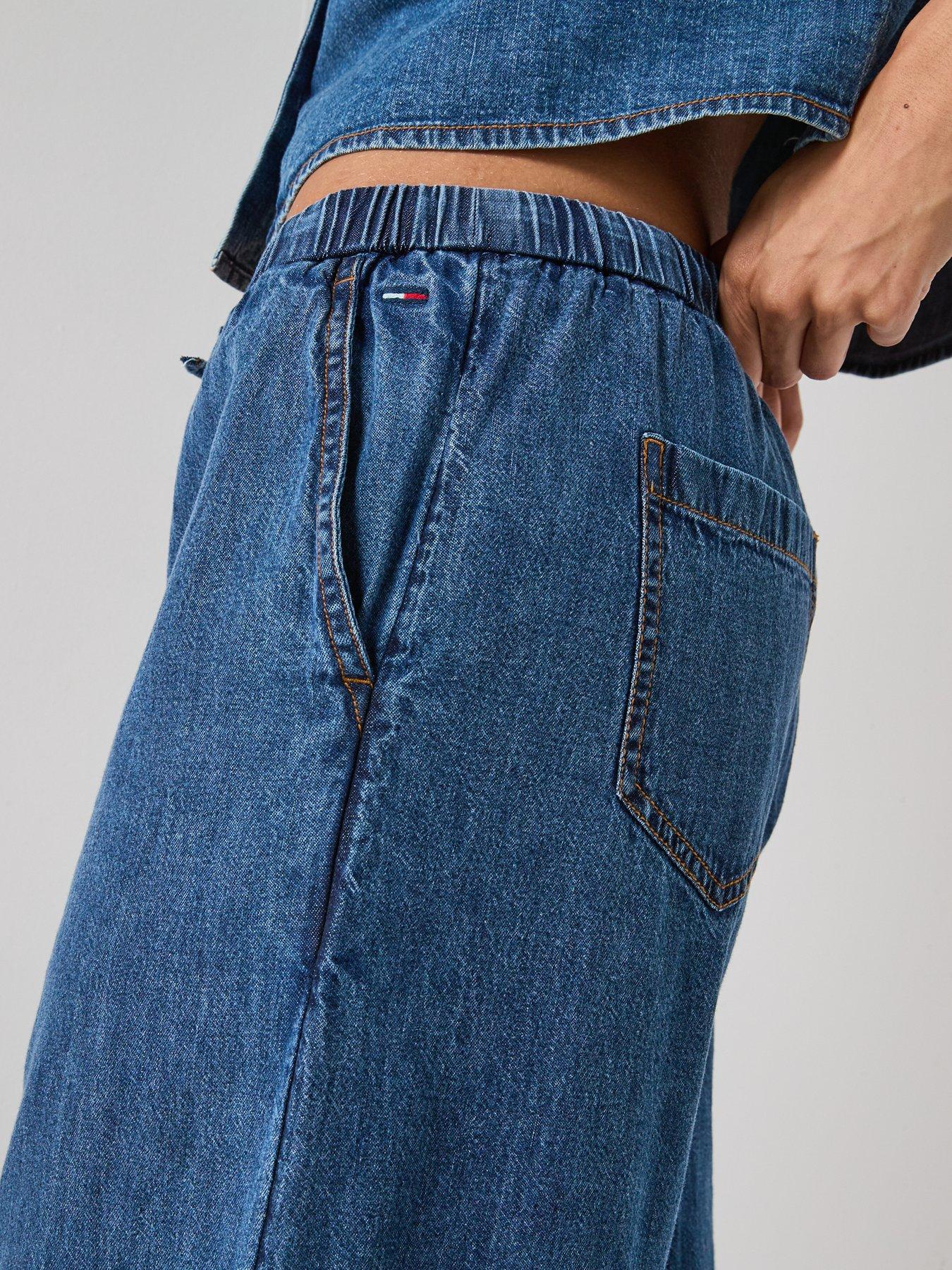 Image 5 of 6 of Tommy Jeans Chambray Pull On Pants - Denim