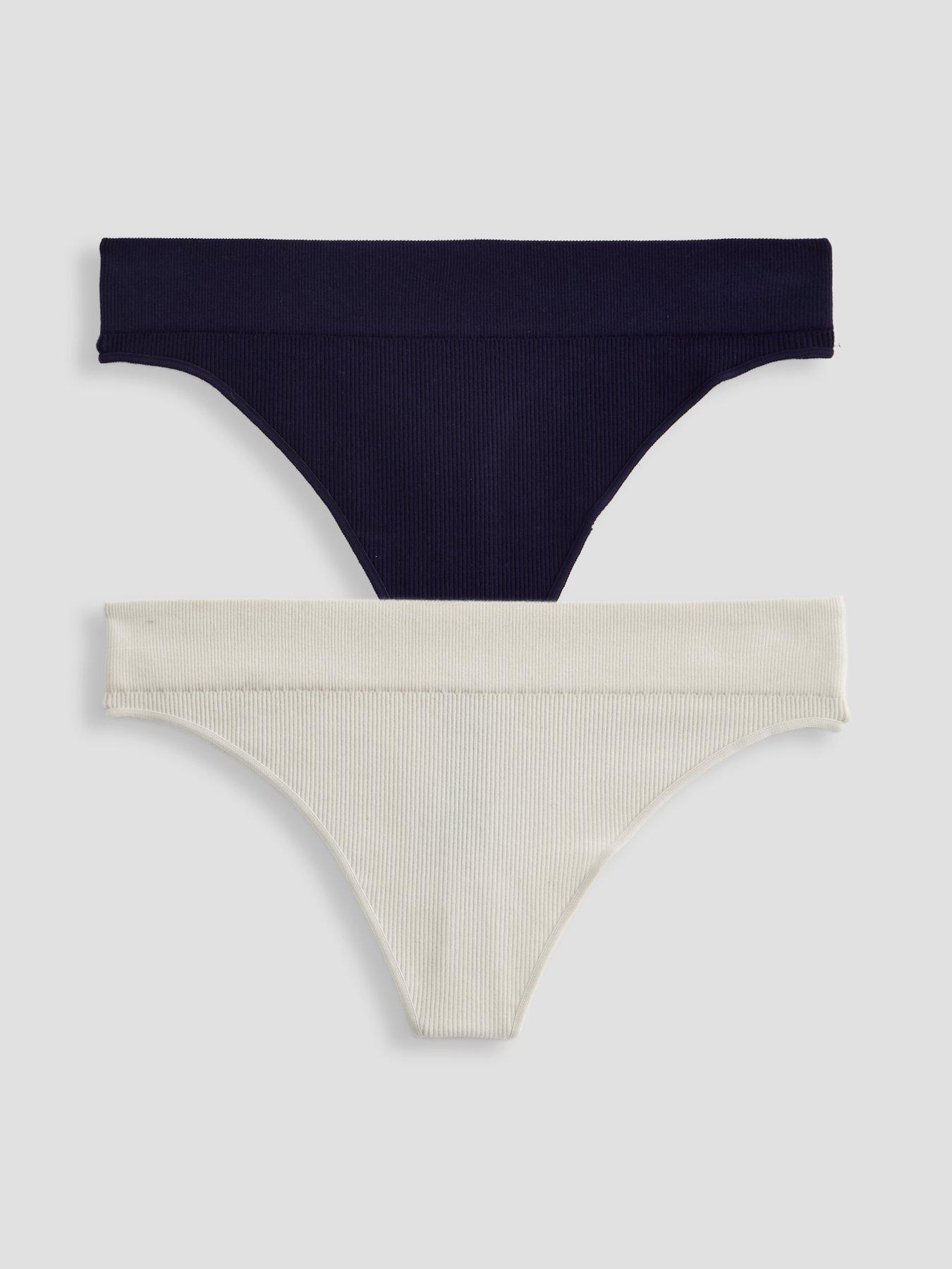 the-very-collection-2-pack-navy-and-cream-seamless-thongfront