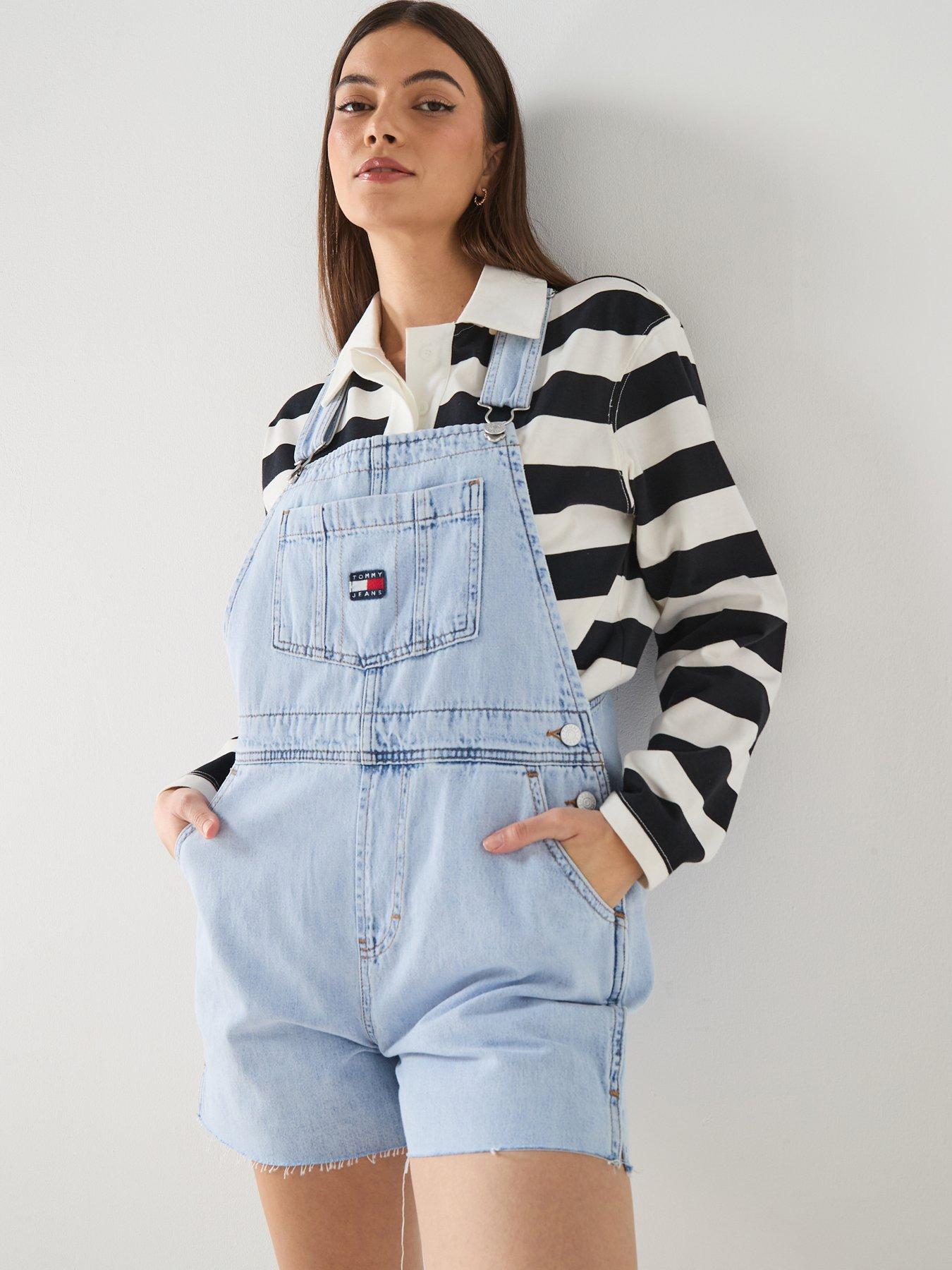Tommy Jeans Mia Dungaree Short - Denim