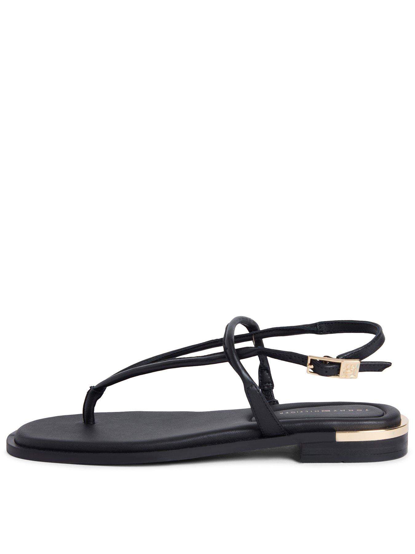 Tommy Hilfiger Gold Heel Dressy Sandal - Black