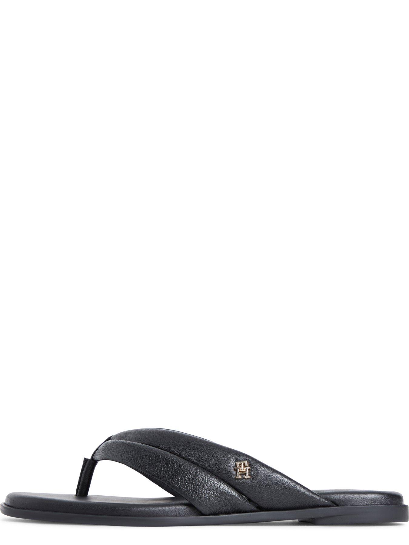 tommy-hilfiger-leather-toe-post-flat-sandals-blackdetail