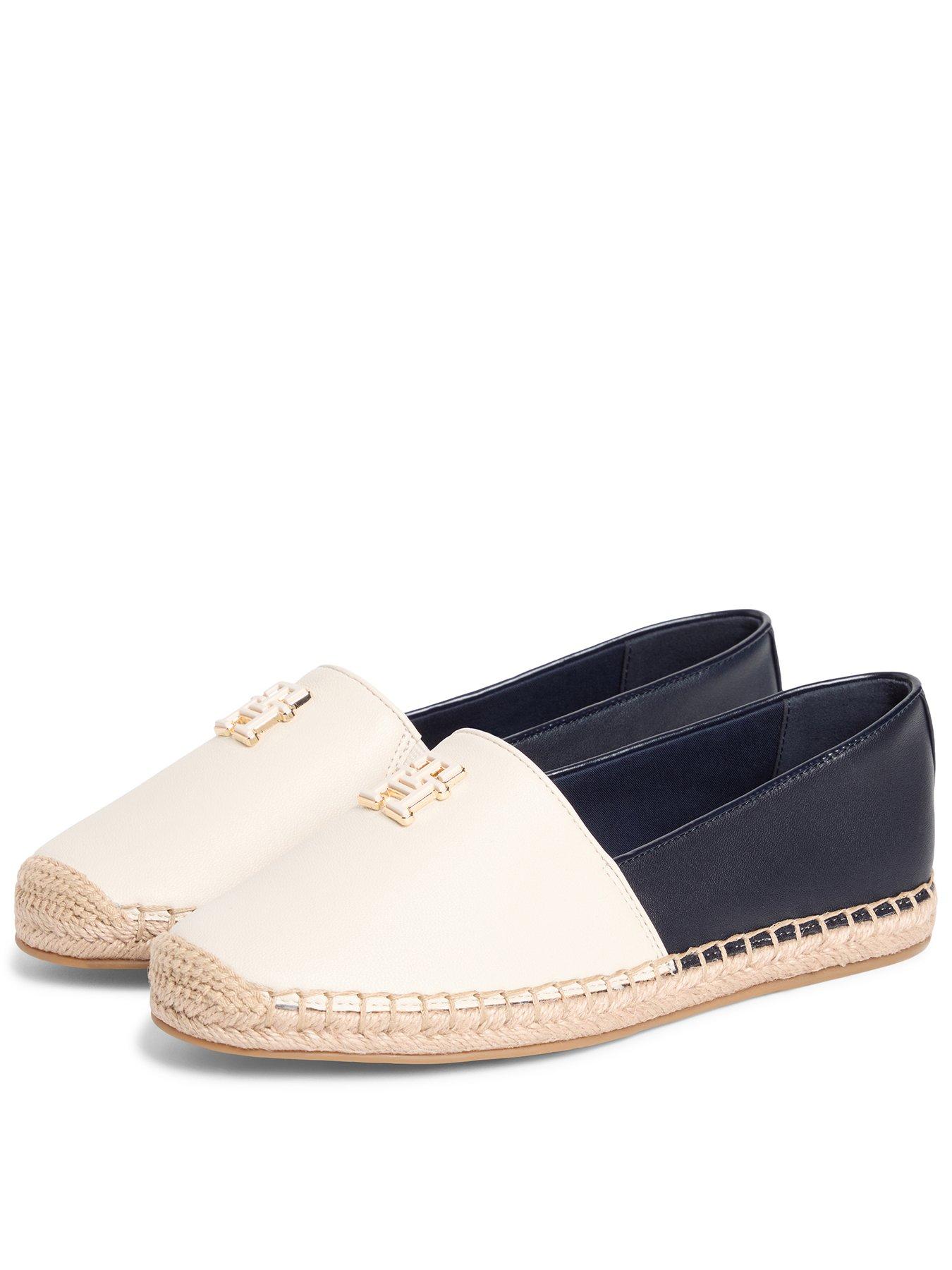 Image 1 of 5 of Tommy Hilfiger Th Logo Leather Espadrille - Blue