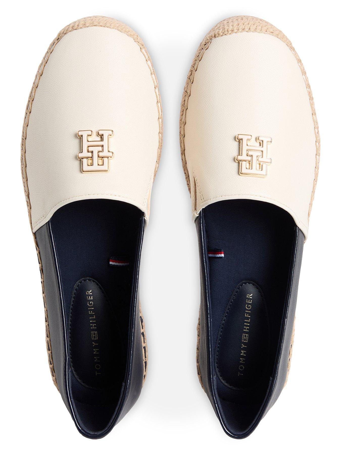 Image 4 of 5 of Tommy Hilfiger Th Logo Leather Espadrille - Blue