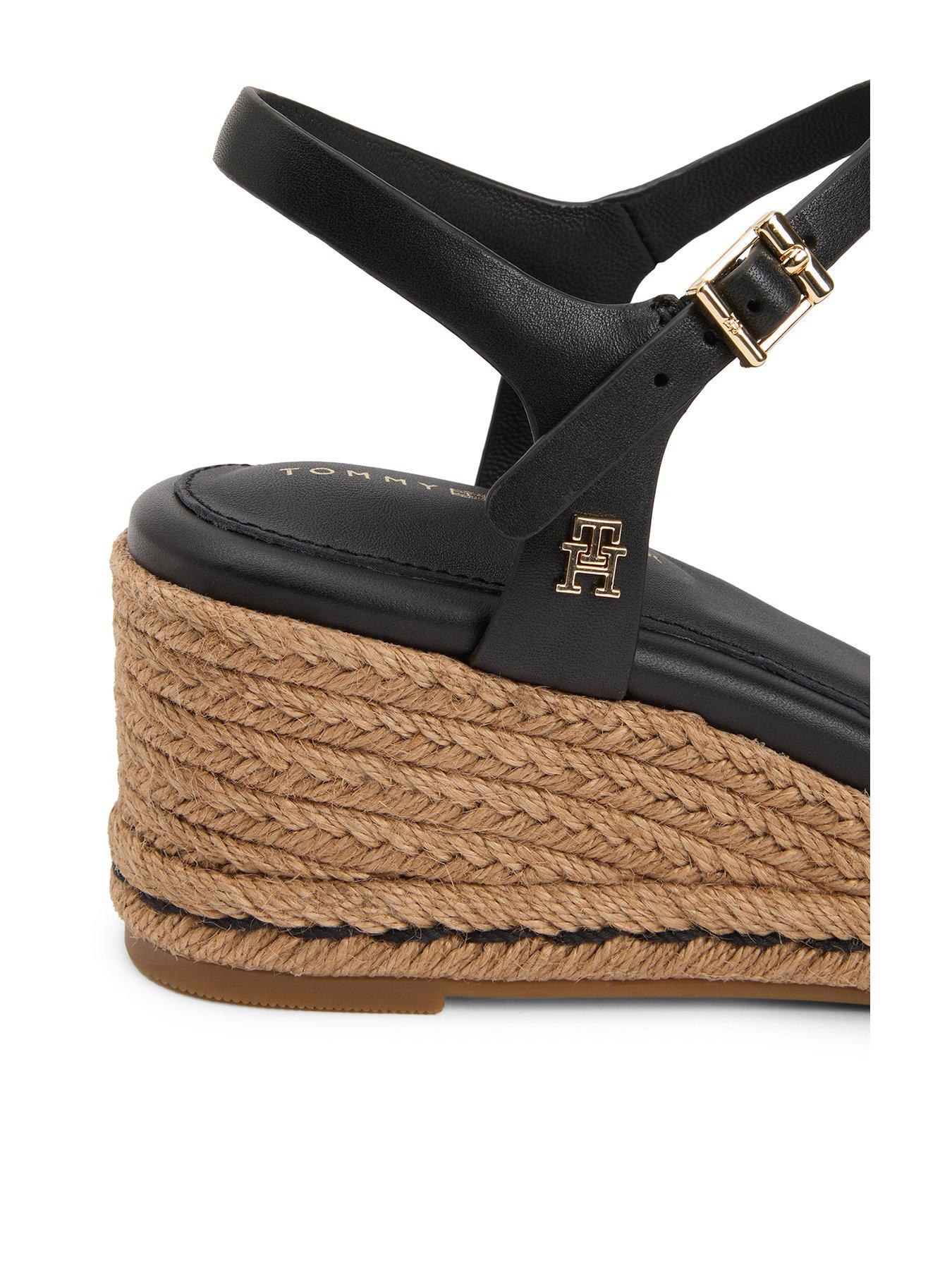 Image 3 of 4 of Tommy Hilfiger Mid Wedge Espad Leather - Black