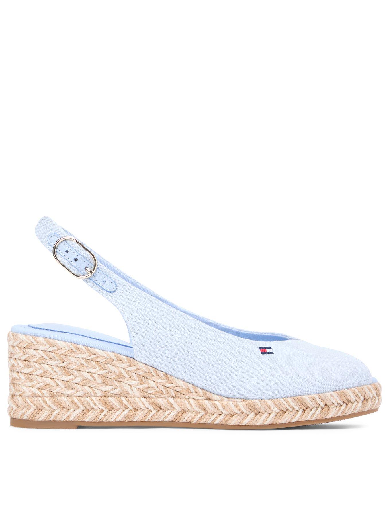 Tommy Hilfiger Mid Wedge Slingback Hemp Espadrilles - Blue