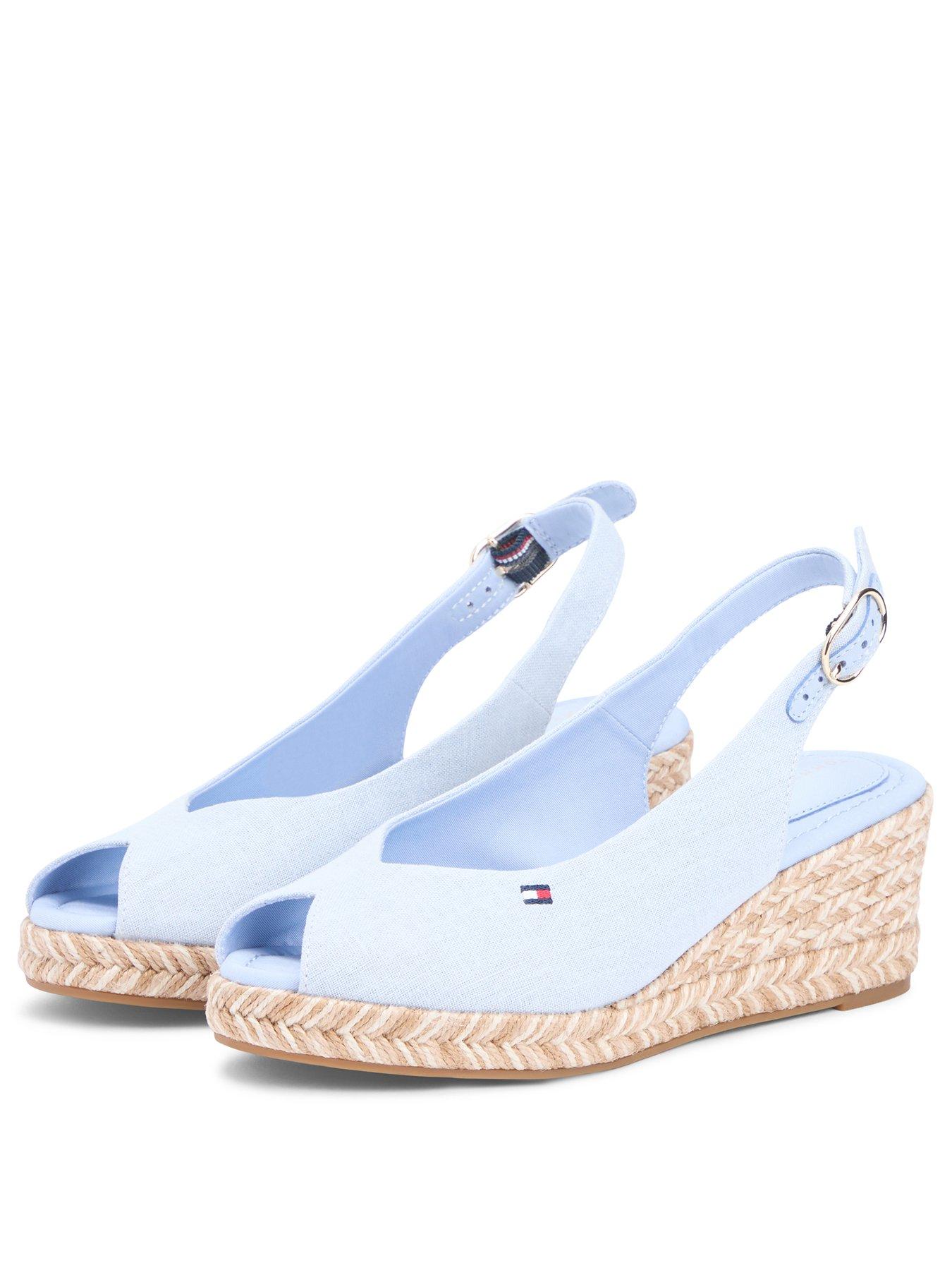 Image 2 of 6 of Tommy Hilfiger Mid Wedge Slingback Hemp Espadrilles - Blue