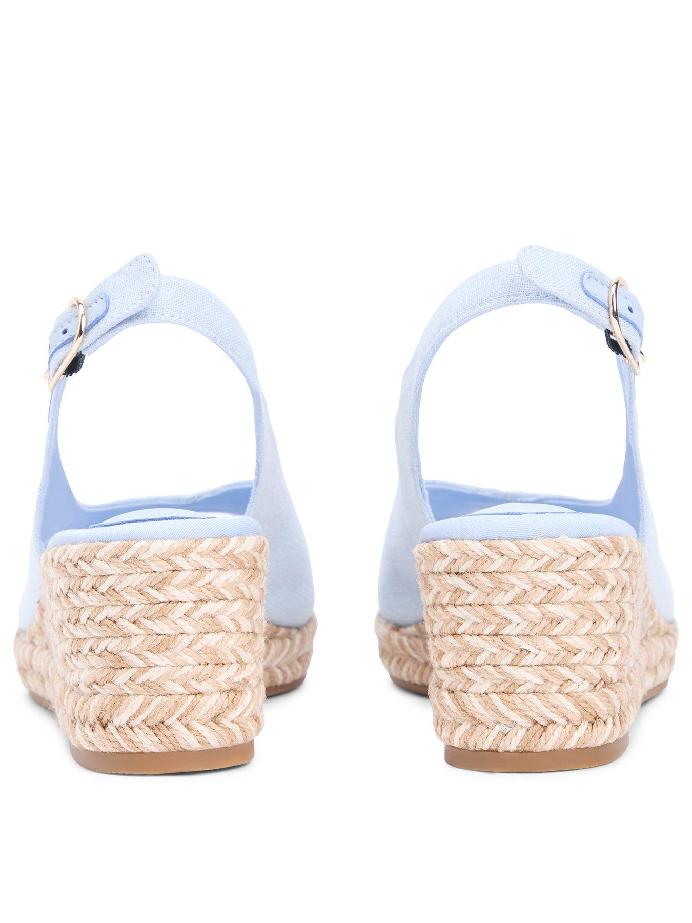 Image 3 of 6 of Tommy Hilfiger Mid Wedge Slingback Hemp Espadrilles - Blue