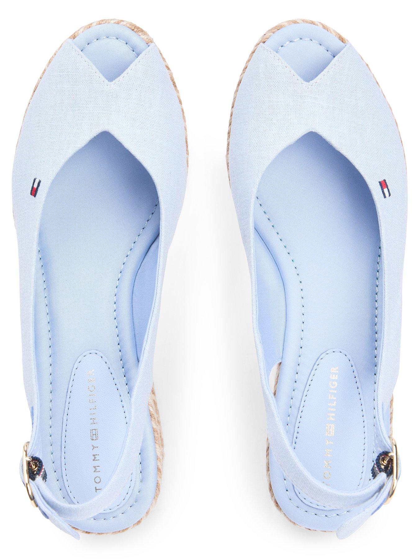 Image 4 of 6 of Tommy Hilfiger Mid Wedge Slingback Hemp Espadrilles - Blue
