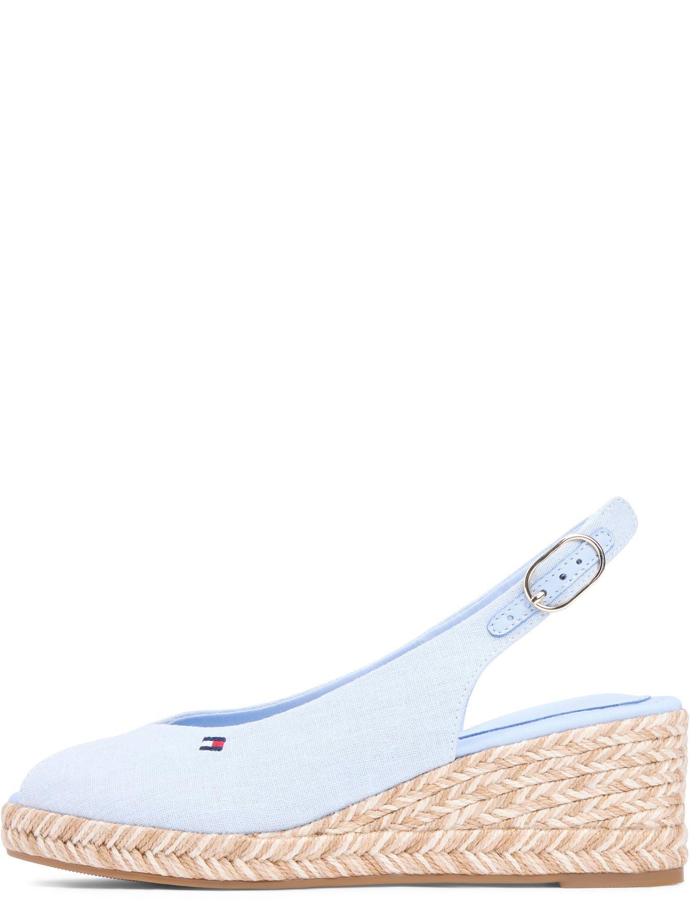 Image 5 of 6 of Tommy Hilfiger Mid Wedge Slingback Hemp Espadrilles - Blue
