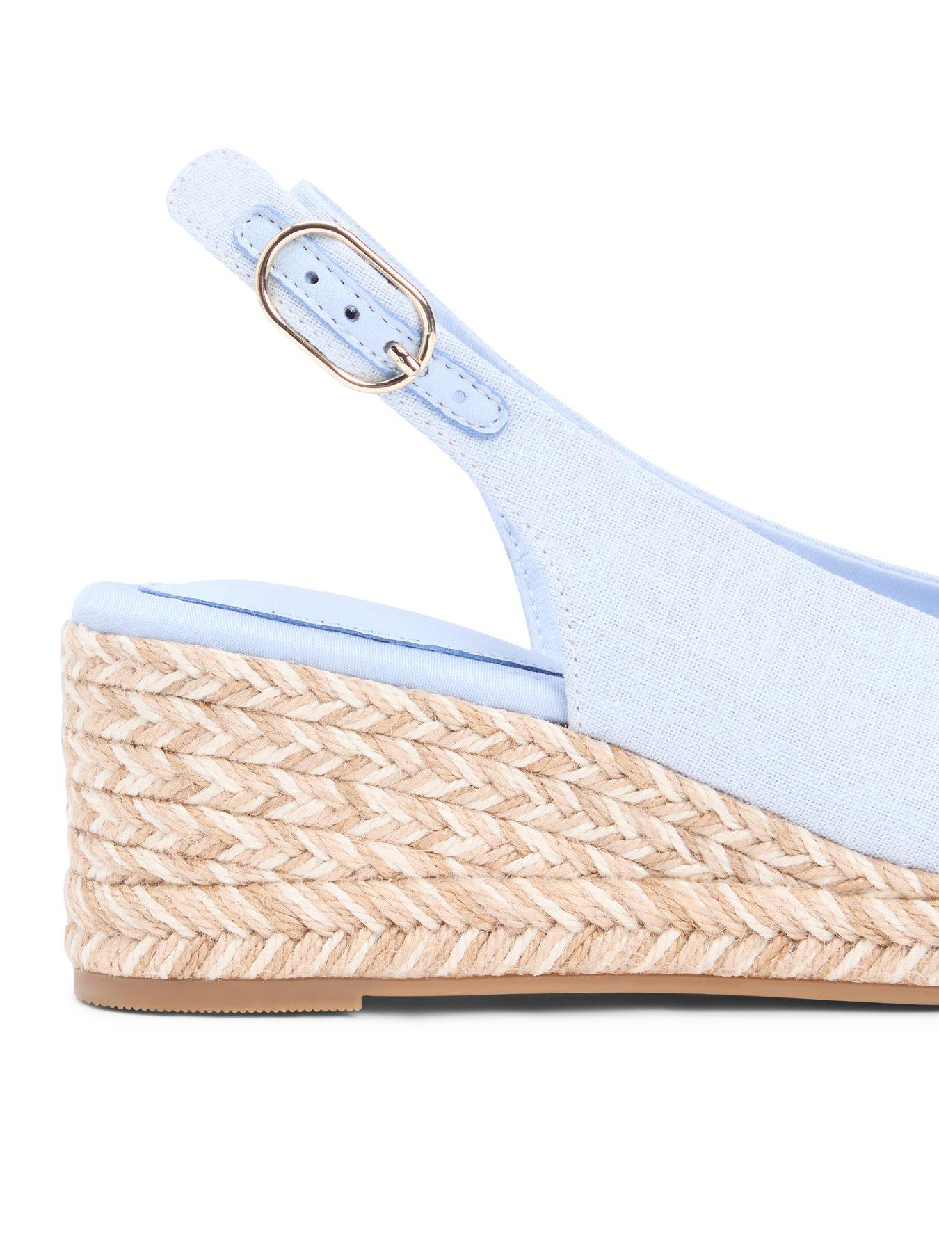 Image 6 of 6 of Tommy Hilfiger Mid Wedge Slingback Hemp Espadrilles - Blue