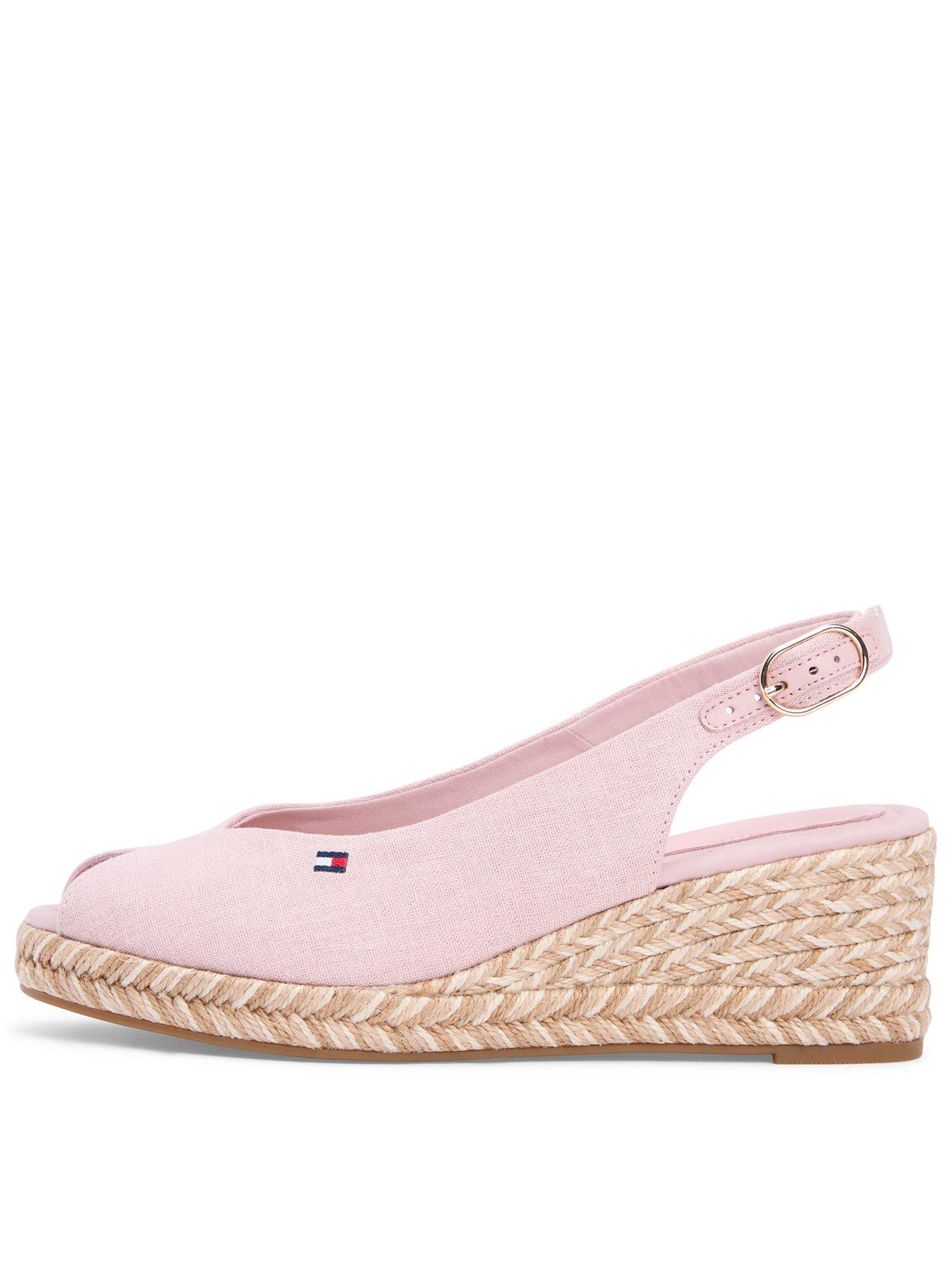 Tommy Hilfiger Mid Wedge Espadrille Slingback Sandals - Pink