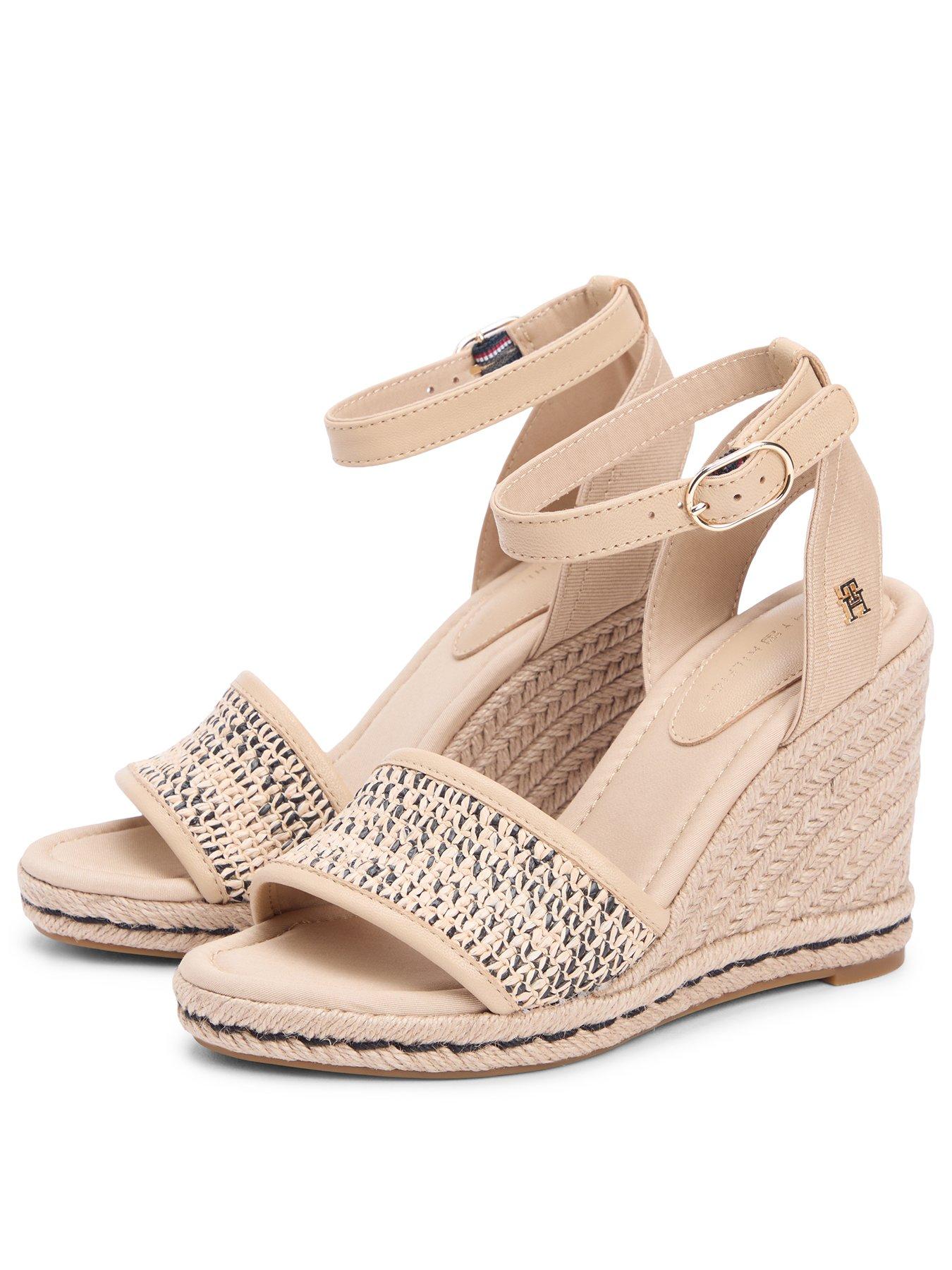 Image 2 of 6 of Tommy Hilfiger High Wedge Espadrille Raffia - Natural/Black