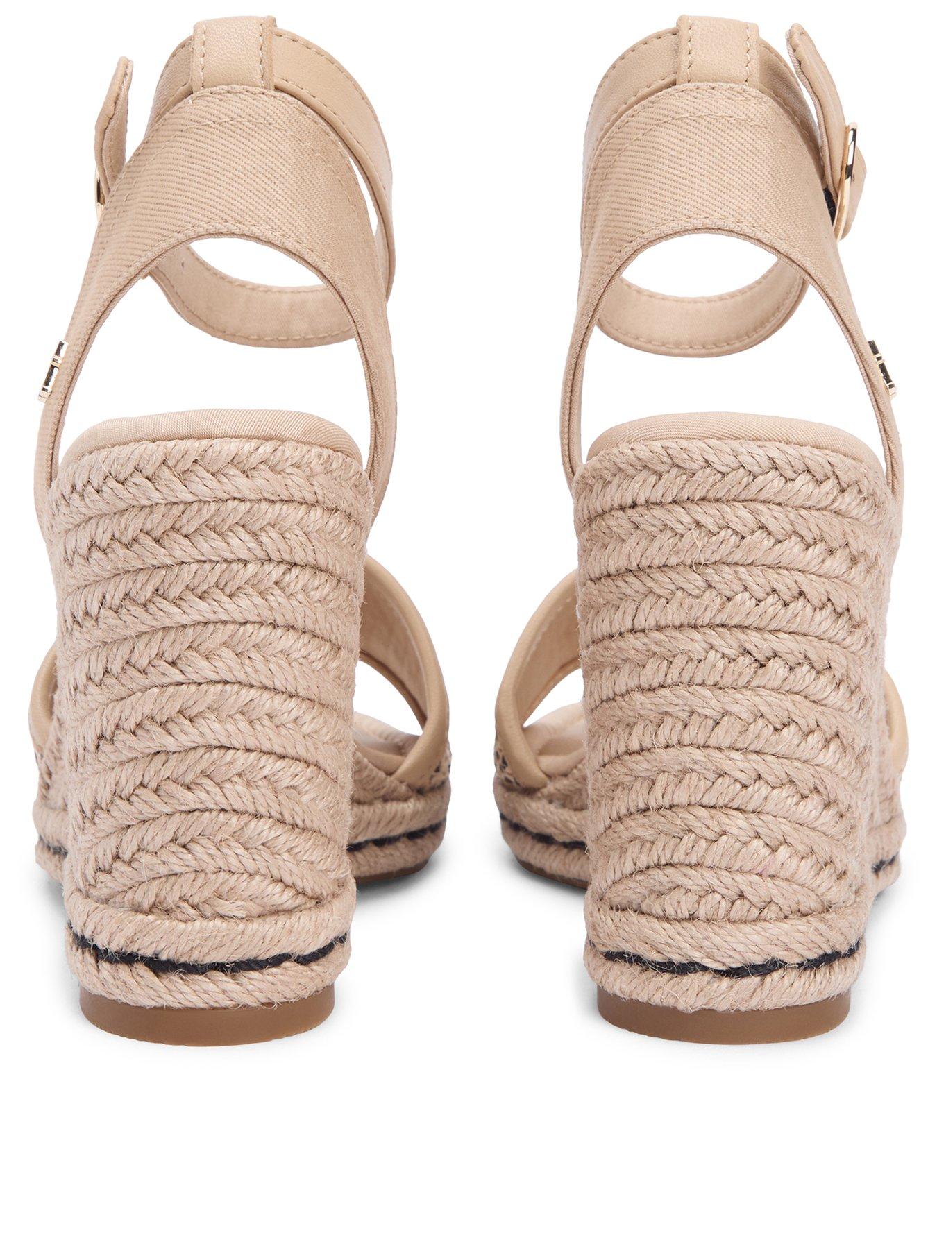 Image 3 of 6 of Tommy Hilfiger High Wedge Espadrille Raffia - Natural/Black