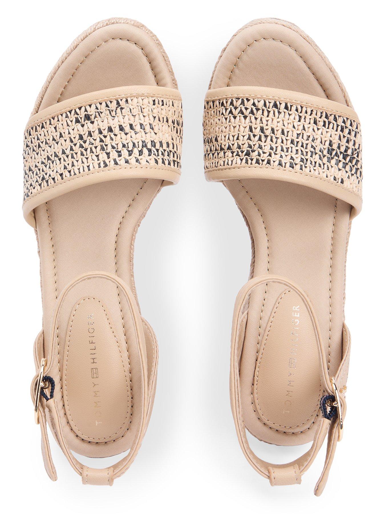 Image 4 of 6 of Tommy Hilfiger High Wedge Espadrille Raffia - Natural/Black