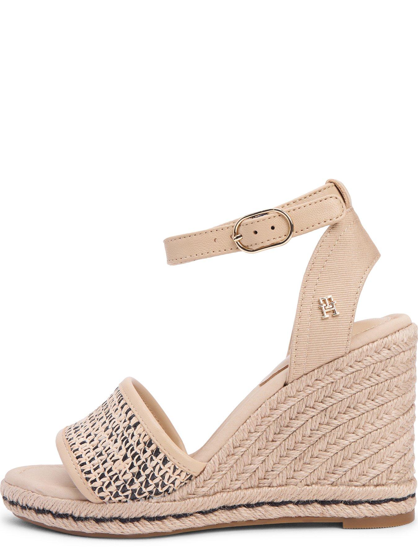Image 5 of 6 of Tommy Hilfiger High Wedge Espadrille Raffia - Natural/Black