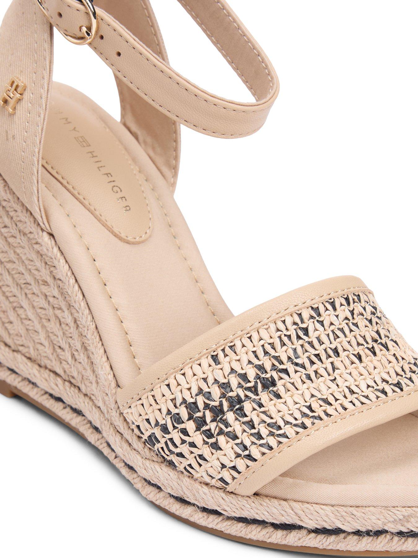 Image 6 of 6 of Tommy Hilfiger High Wedge Espadrille Raffia - Natural/Black
