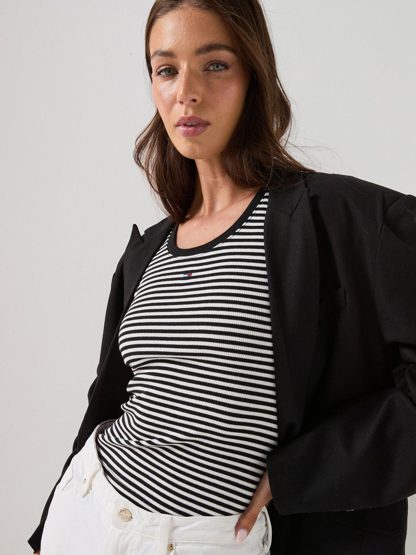 Image 4 of 6 of Tommy Jeans Essential Rib Tank Top - Black