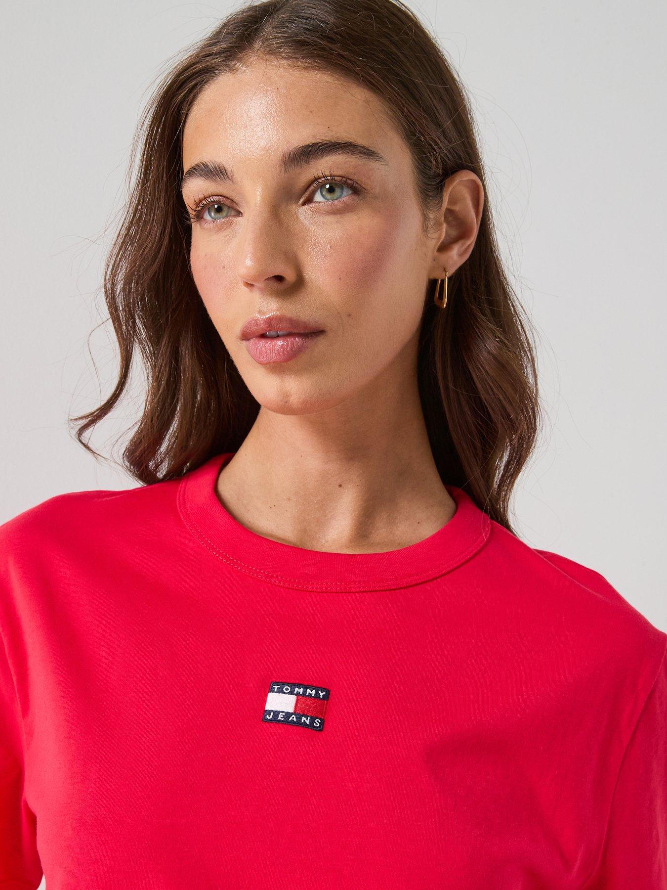 Image 5 of 6 of Tommy Jeans Boxy Flag T-Shirt - Red