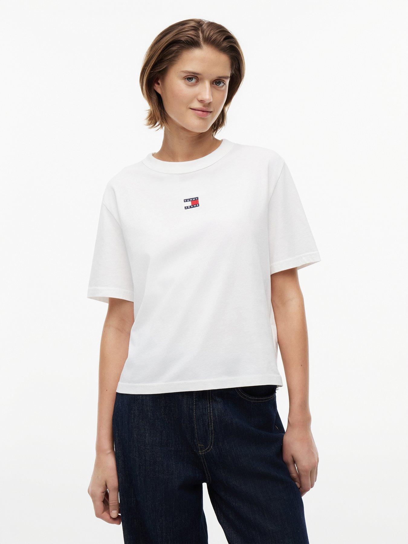 Tommy Jeans Boxy Flag T-Shirt - Ivory