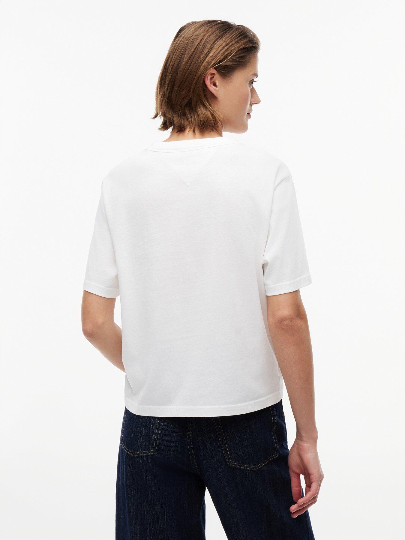 Image 2 of 6 of Tommy Jeans Boxy Flag T-Shirt - Ivory