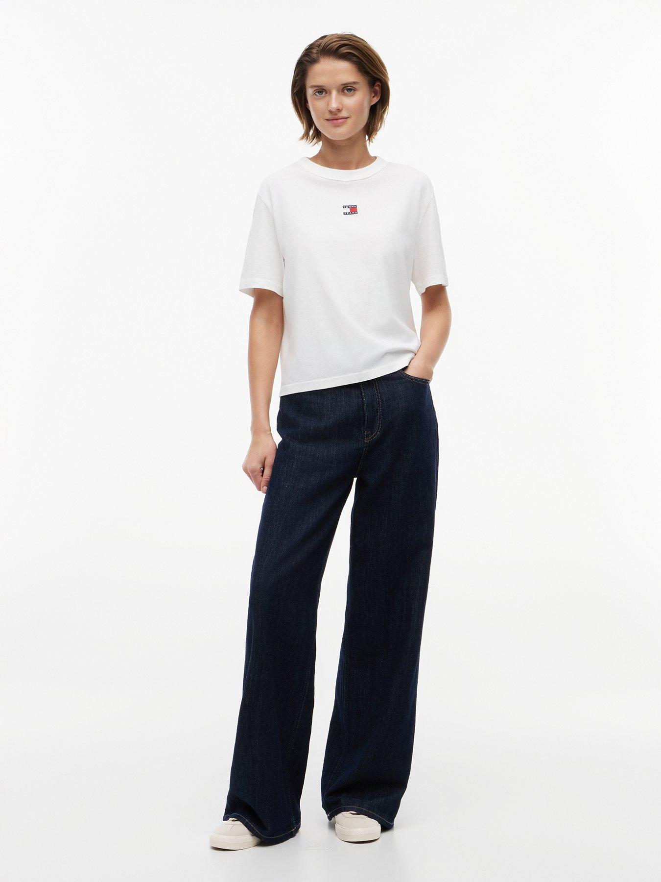 Image 3 of 6 of Tommy Jeans Boxy Flag T-Shirt - Ivory