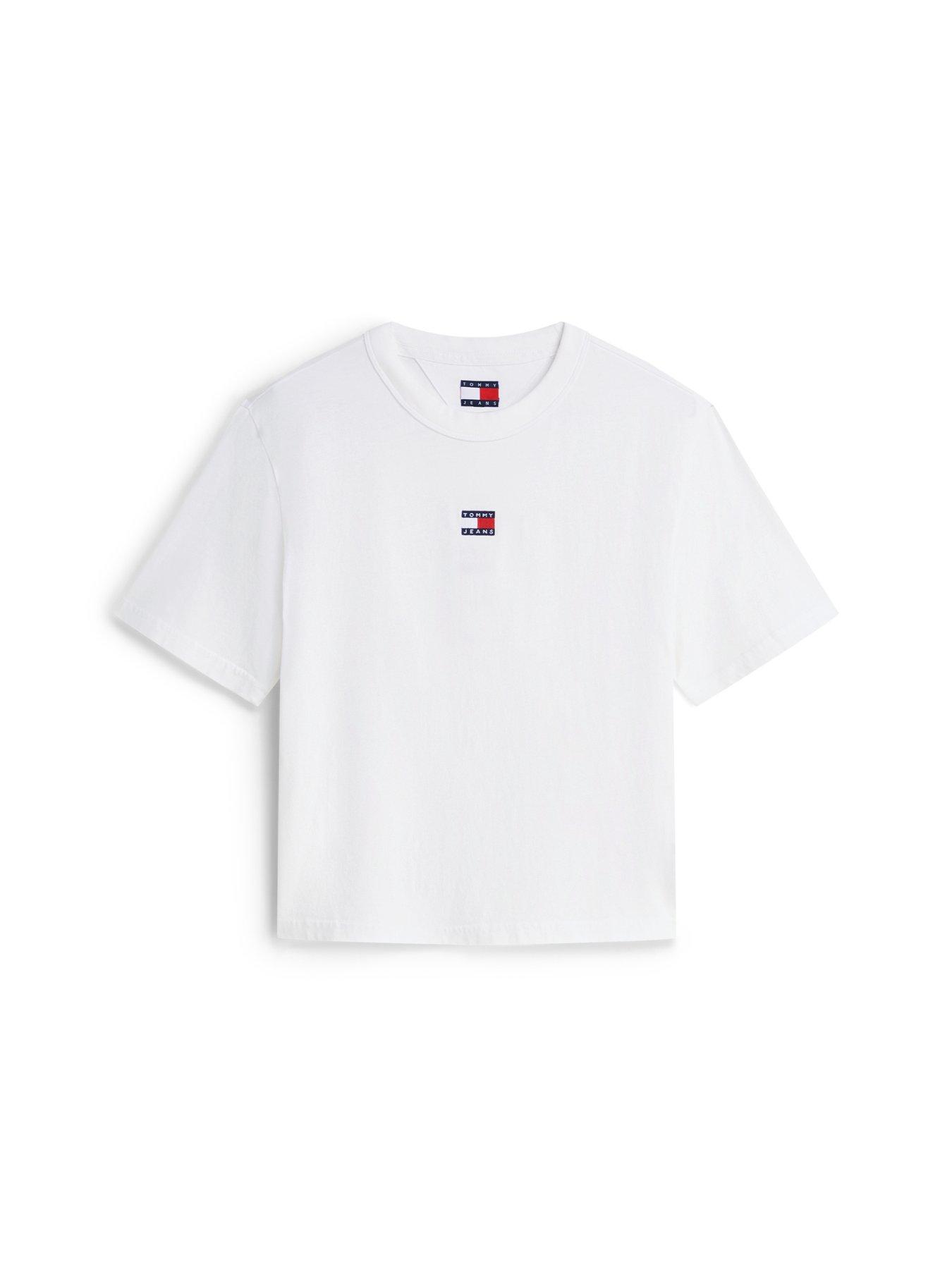 Image 6 of 6 of Tommy Jeans Boxy Flag T-Shirt - Ivory