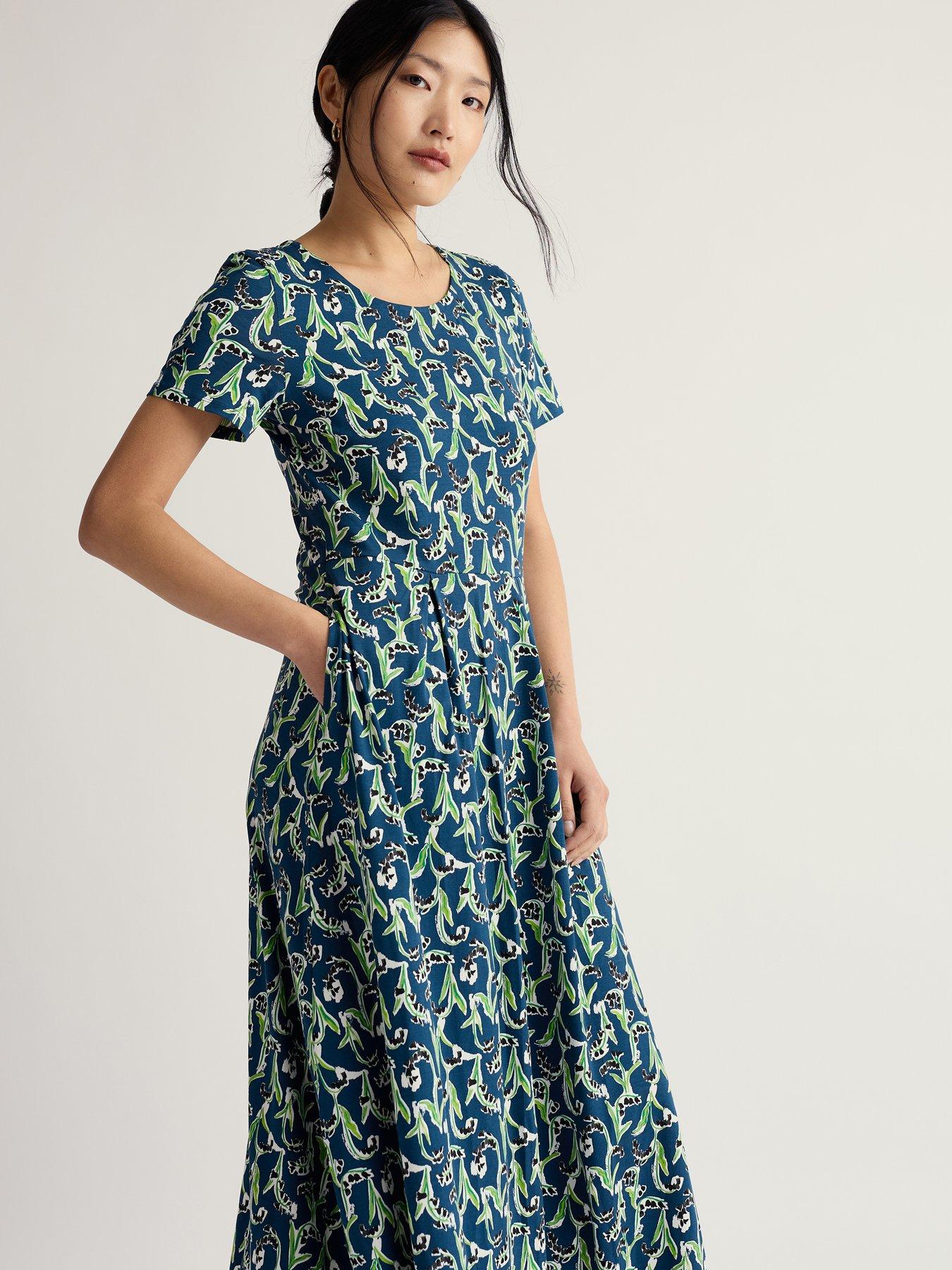 Seasalt Cornwall Veronica Short Sleeve Midi Dress - Blue