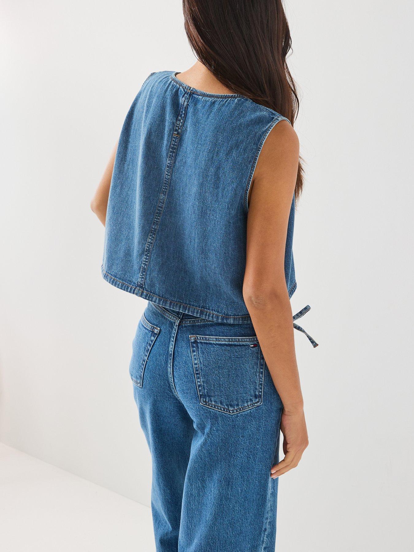Image 2 of 6 of Tommy Jeans Chambray Blouse - Blue